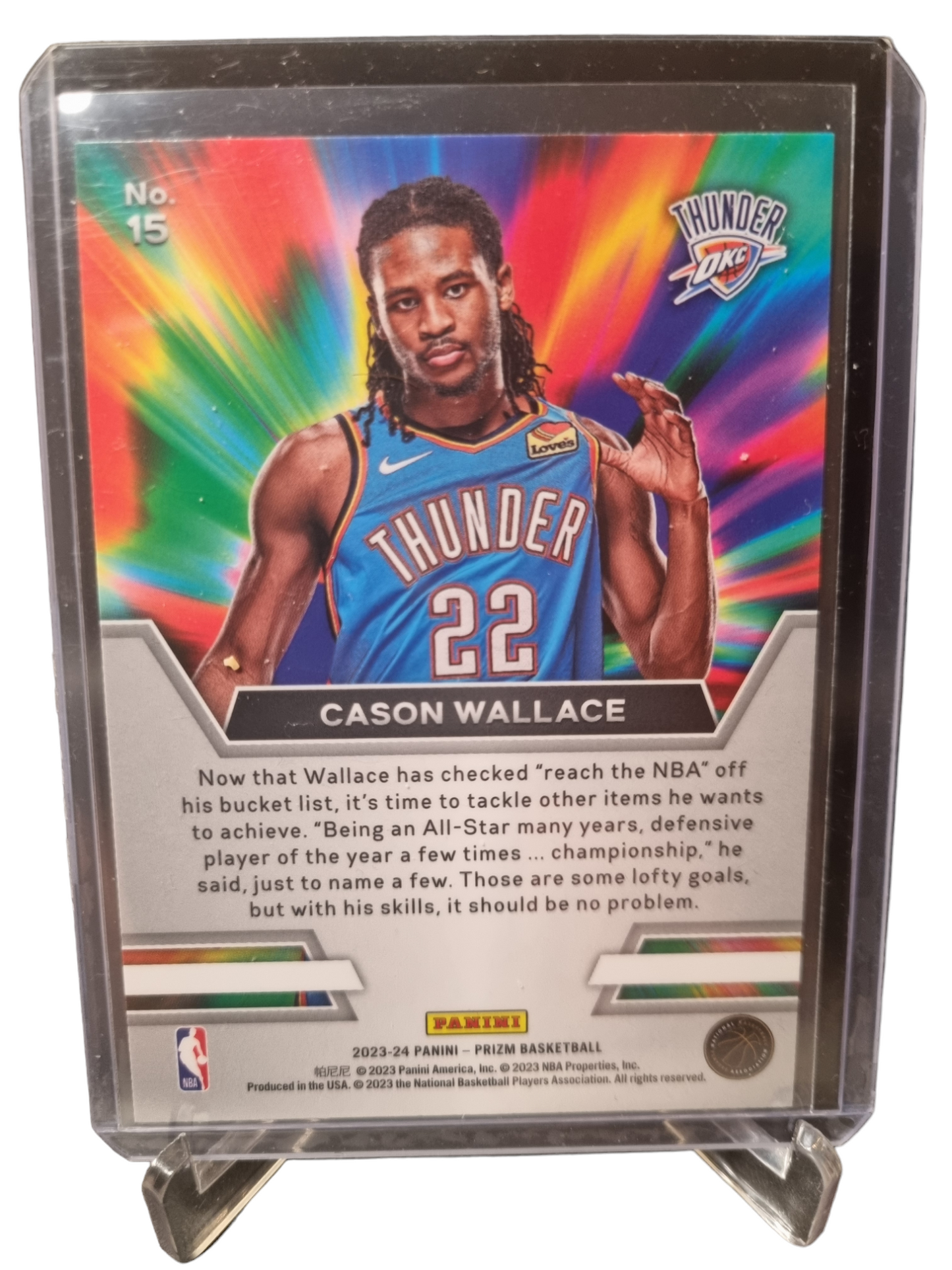 2023-24 Panini Prizm #15 Cason Wallace Rookie Card Instant Impact