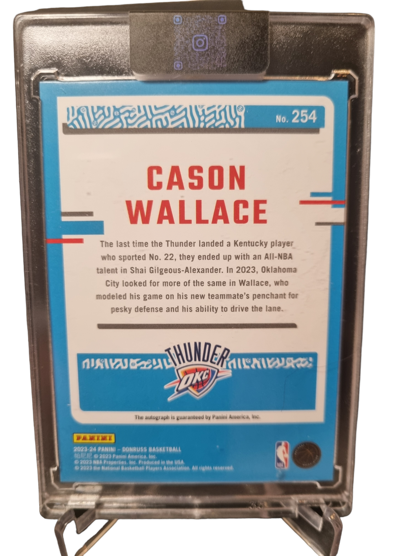 2023-24 Panini Donruss Choice #254 Cason Wallace Rookie Card Red Autograph 41/99