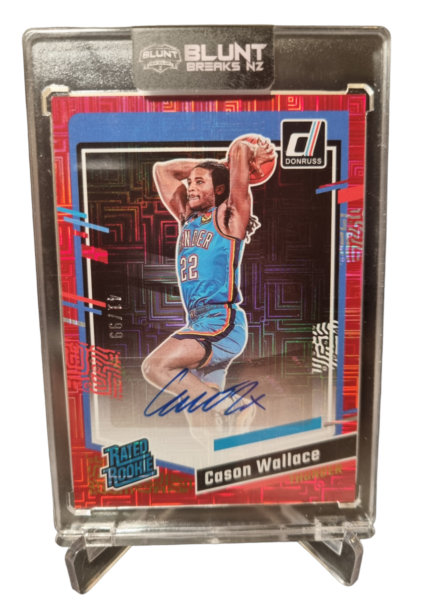 2023-24 Panini Donruss Choice #254 Cason Wallace Rookie Card Red Autograph 41/99