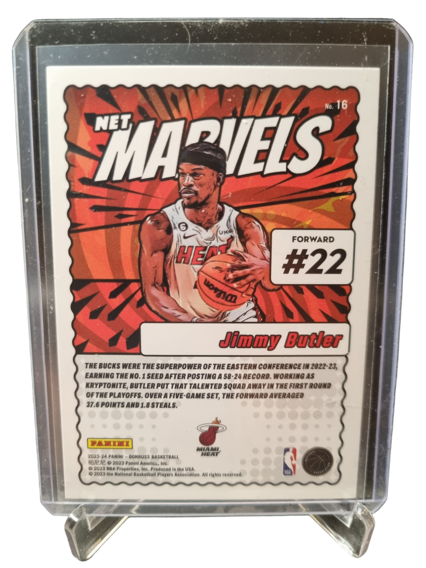 2023-24 Panini Donruss #16 Jimmy Butler Net Marvels Purple Press Proof