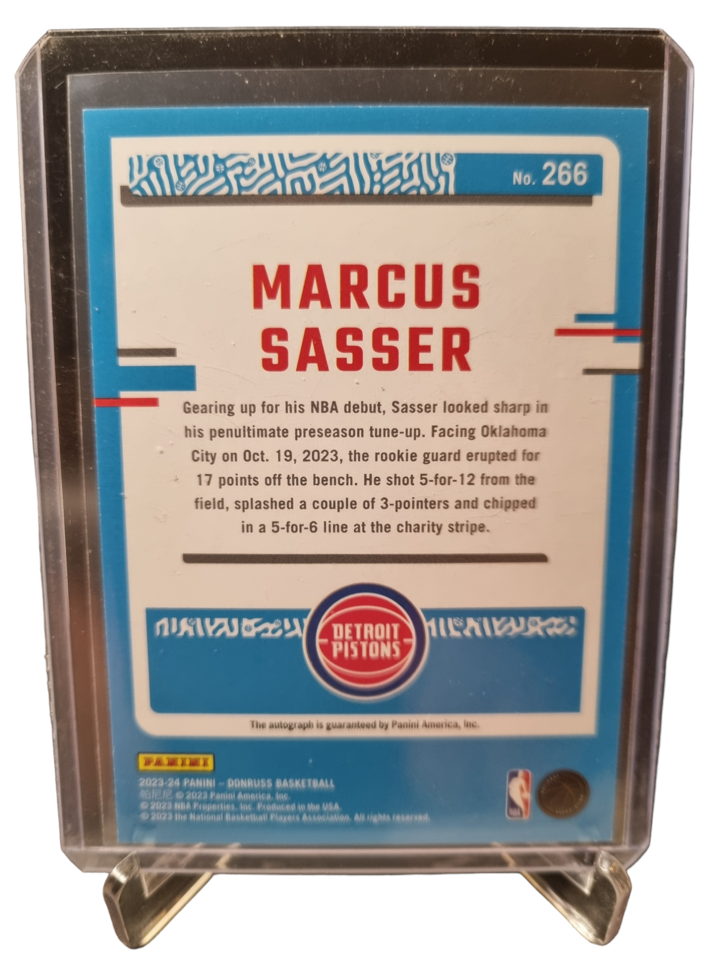 2023-24 Donruss #266 Marcus Sasser Rated Rookie Autograph