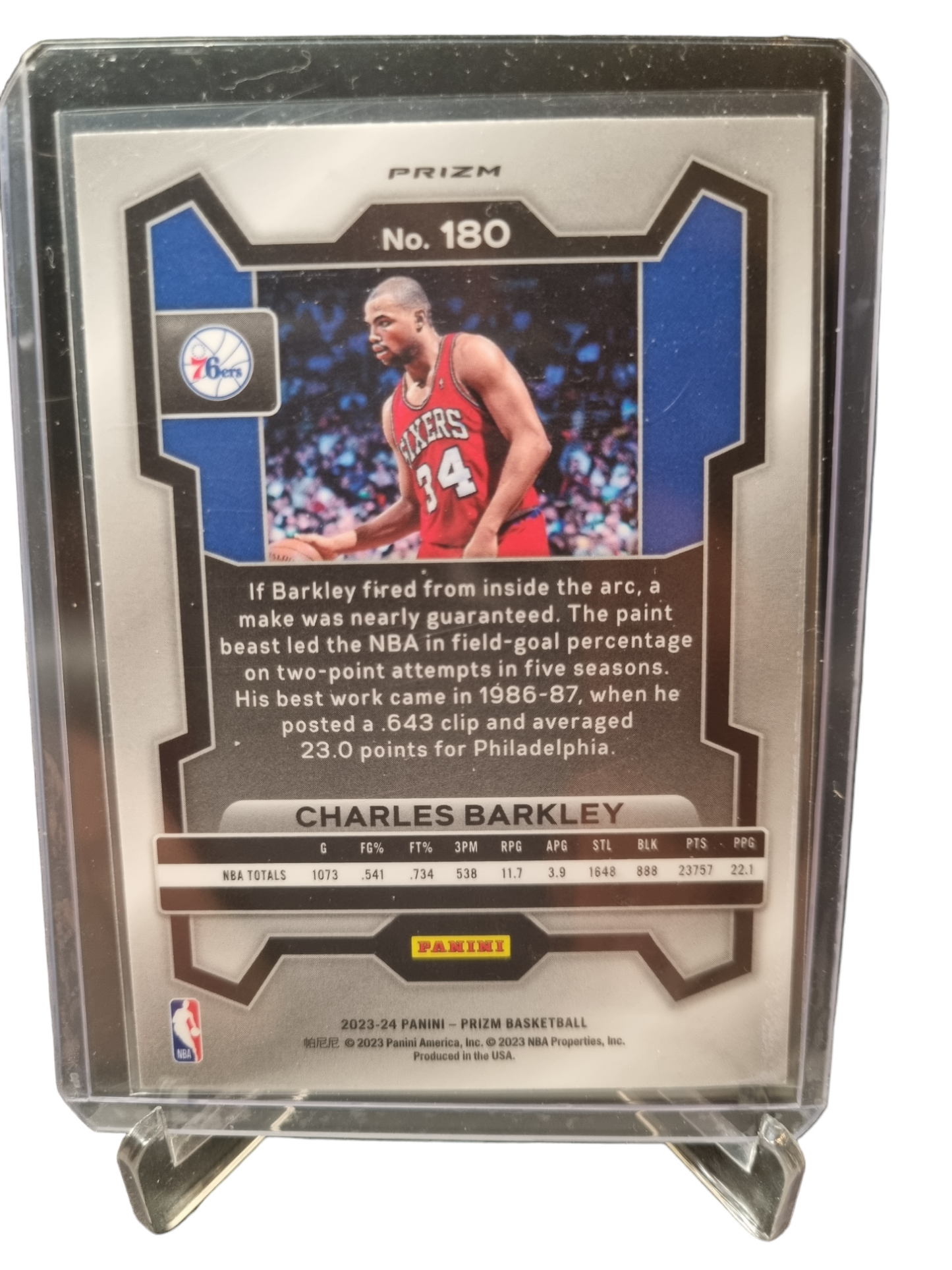 2023-24 Panini Prizm #180 Charles Barkley Cracked Ice Prizm