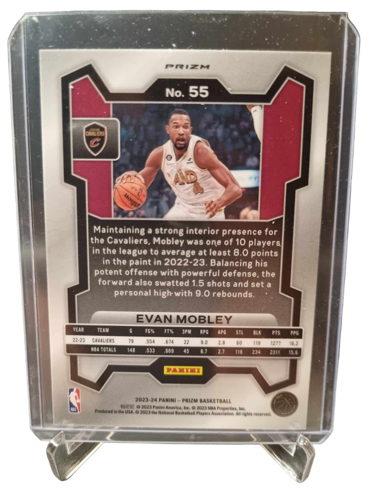 2023-24 Panini Prizm #55 Evan Mobley Cracked Ice Prizm