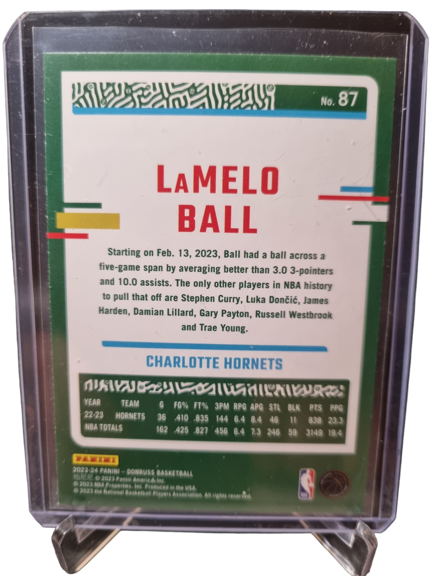 2023-24 Panini Donruss #87 LaMelo Ball Green Laser