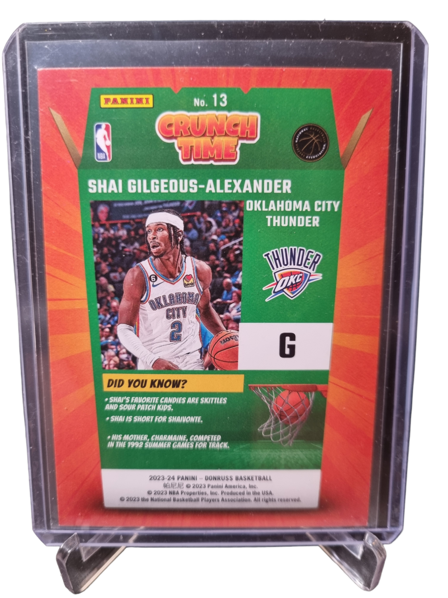 2023-24 Panini Donruss #13 Shai Gilgeous-Alexander Crunch Time Gold Press Proof