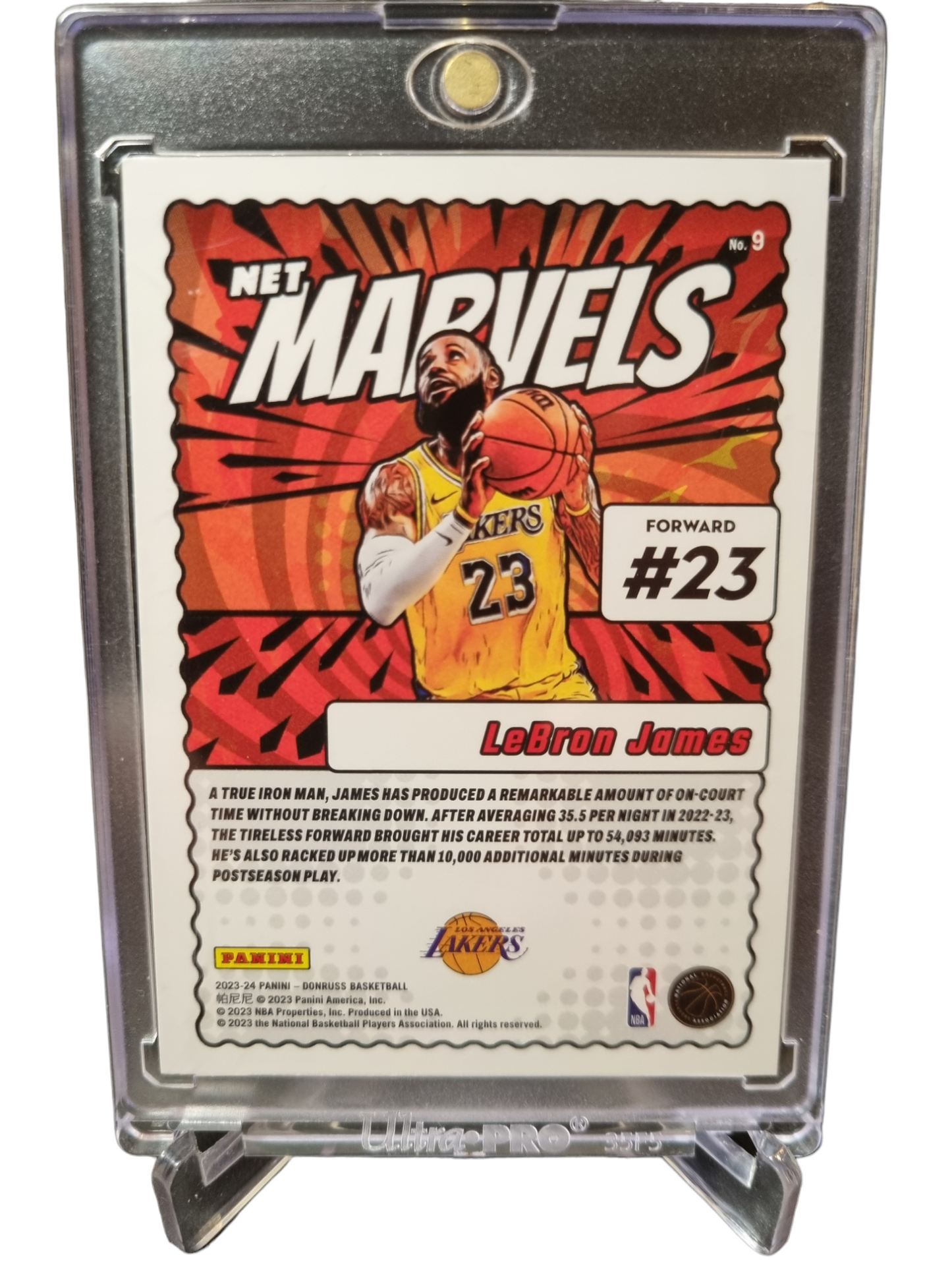 2023-24 Panini Donruss #9 Lebron James Net Marvels Diamond Holo Donruss Exclusive SSP