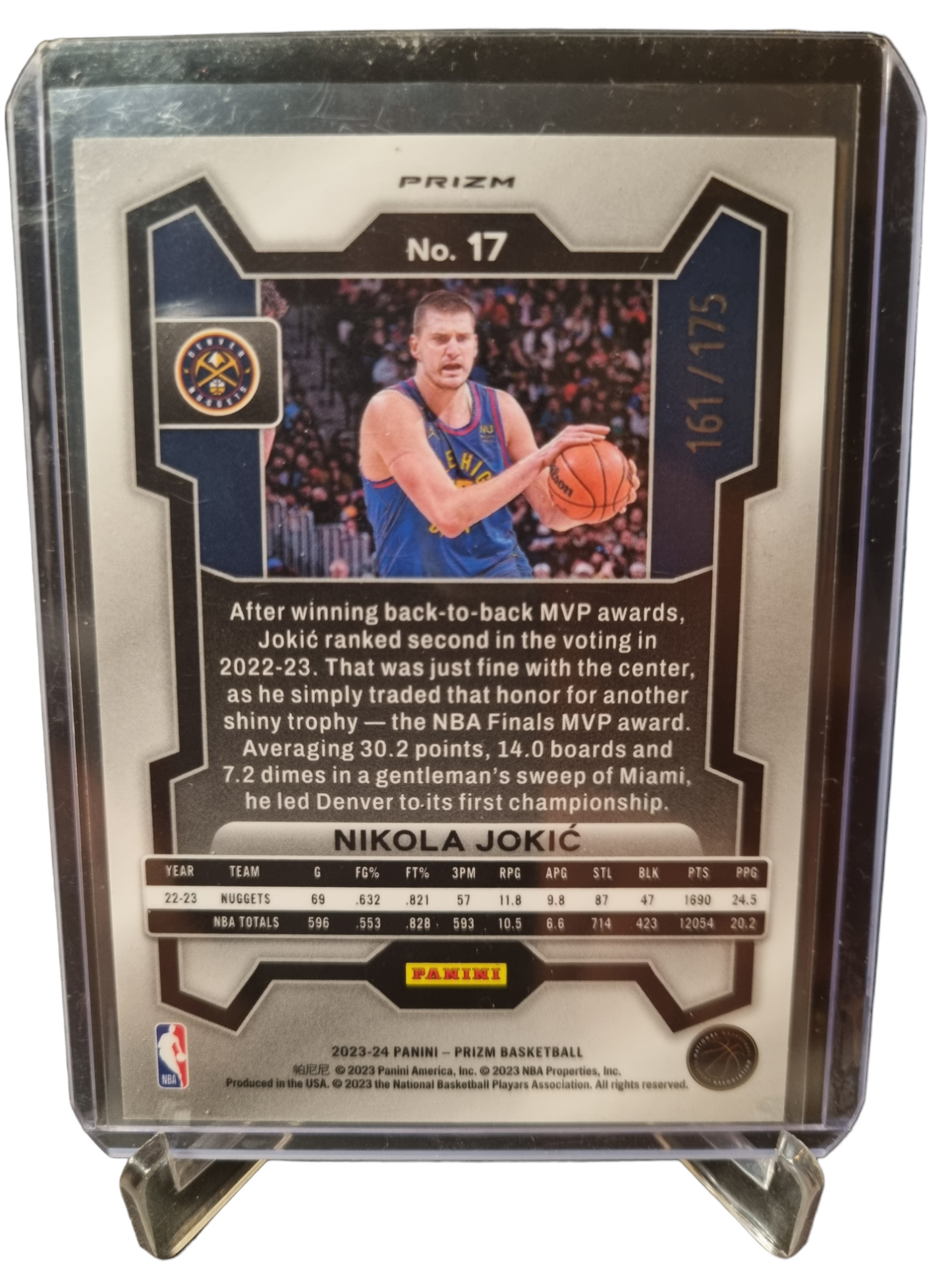 2023-24 Panini Prizm #17 Nikola Jokic White Prizm 161/175