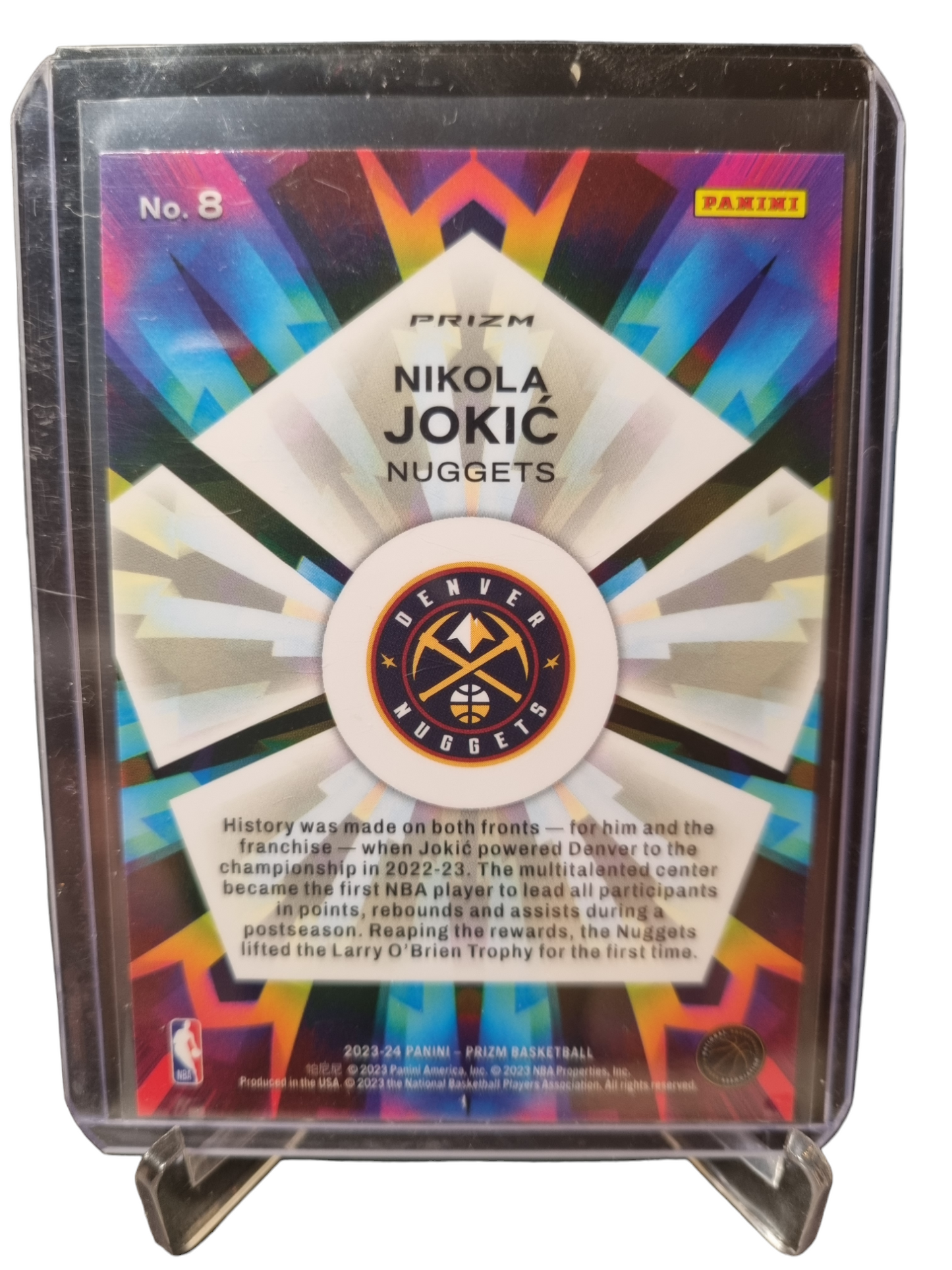 2023-24 Panini Prizm #8 Nikola Jokic Kaleidoscopic Silver Prizm