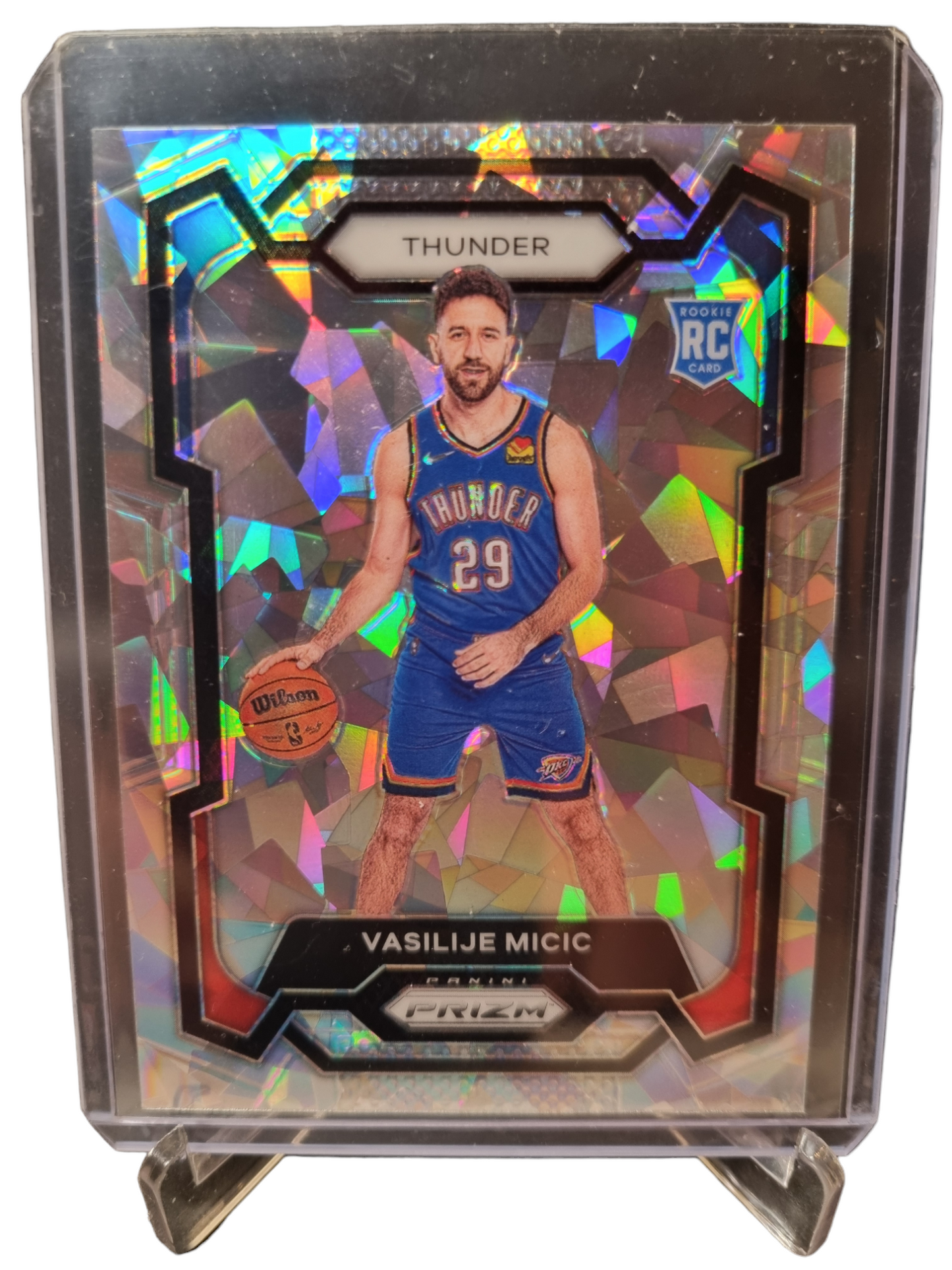 2023-24 Panini Prizm #297 VasiliJe Micic Rookie Card Cracked Ice Prizm