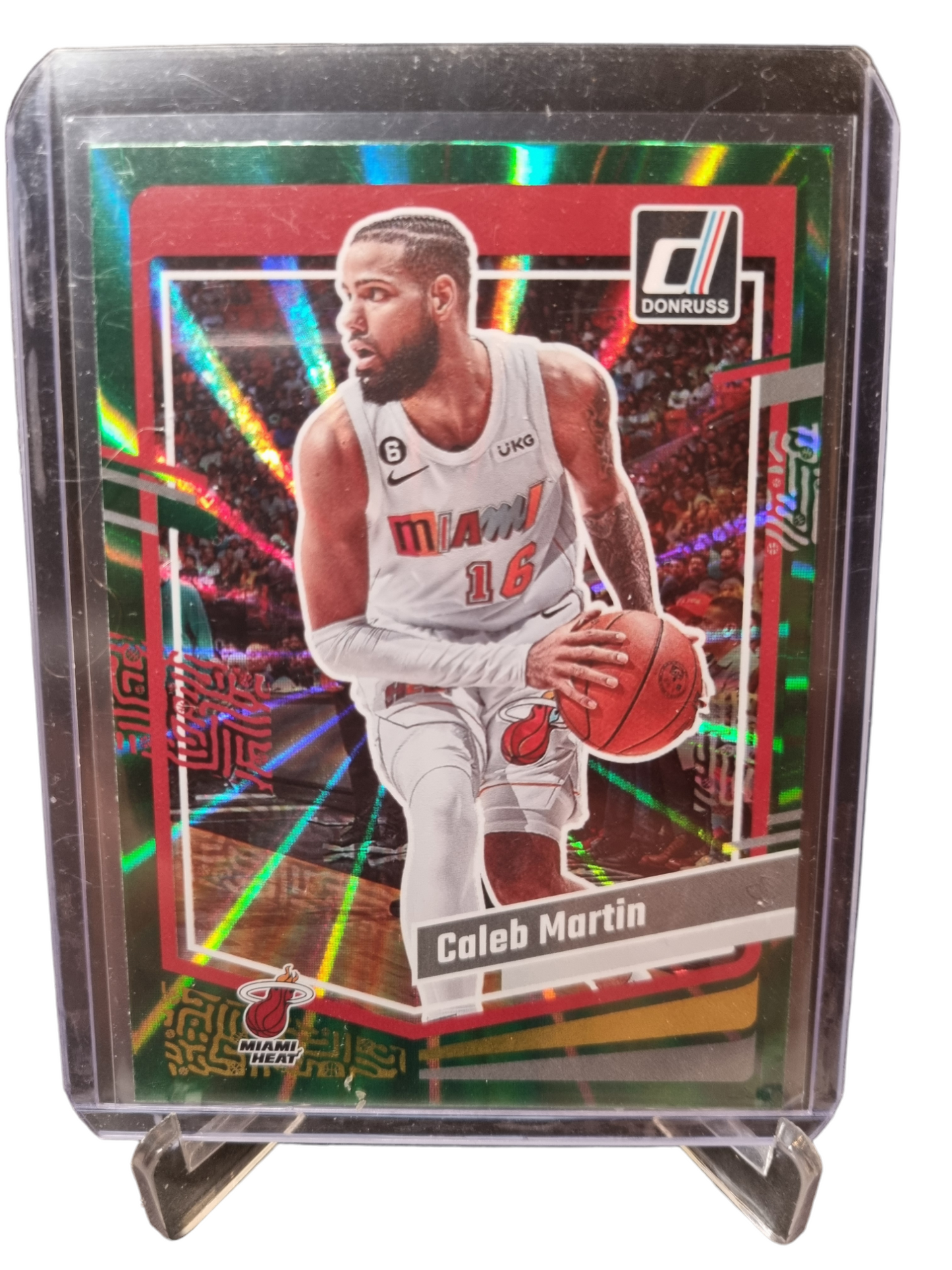 2023-24 Panini Donruss #182 Caleb Martin Green Laser Holo