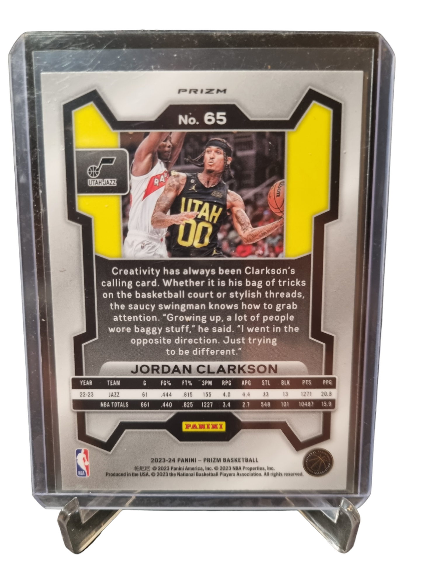 2023-24 Panini Prizm #65 Jordan Clarkson Cracked Ice Prizm