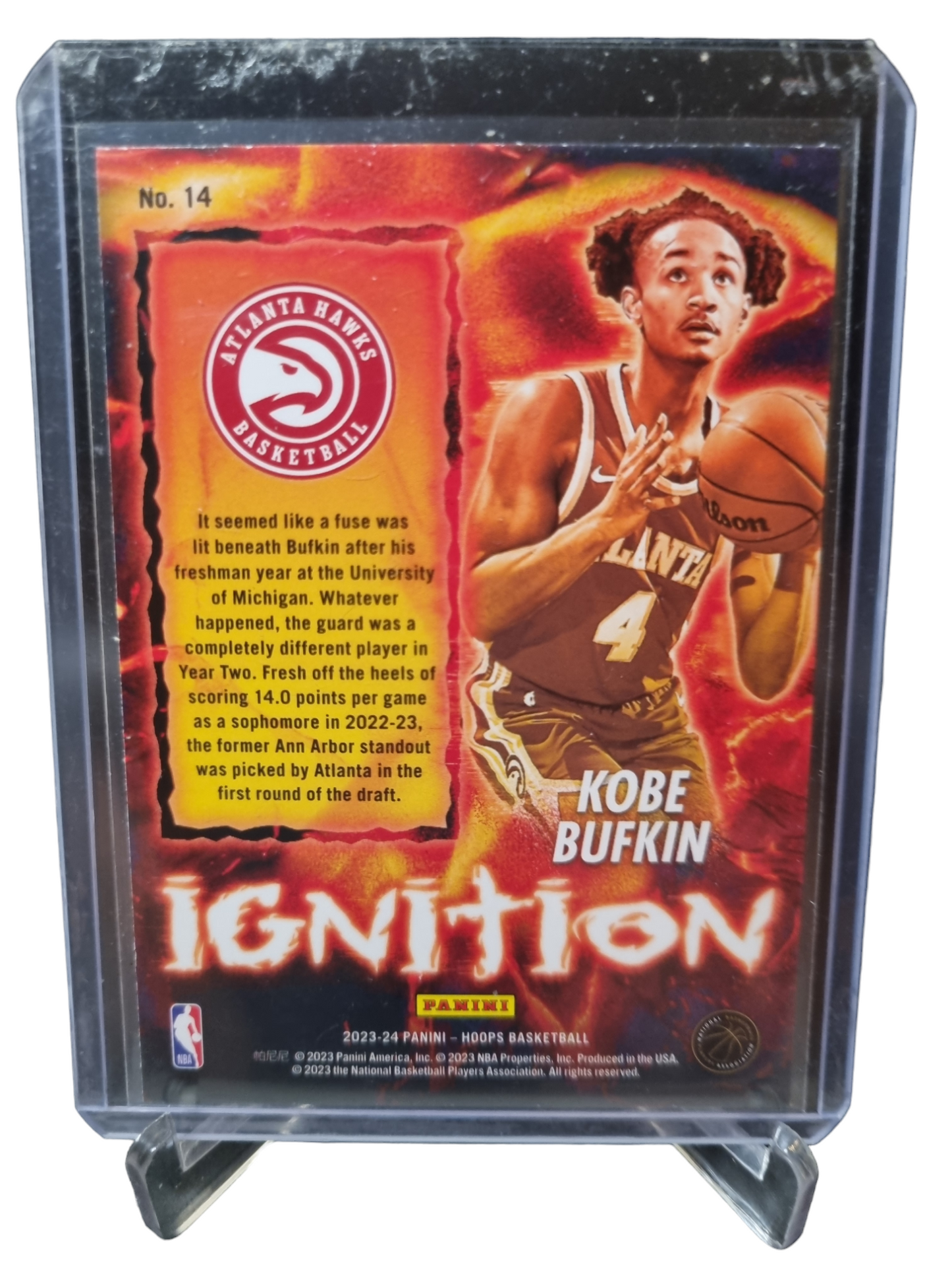 2023-24 Panini Hoops #14 Kobe Bufkin Rookie Card Ignition