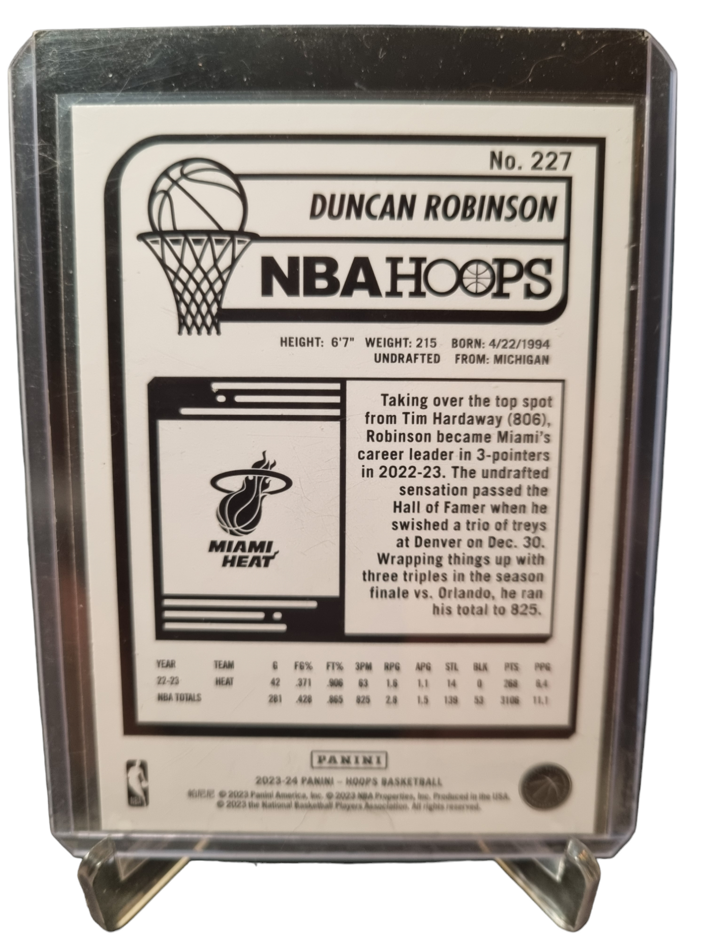 2023-24 Panini Hoops #227 Duncan Robinson Purple