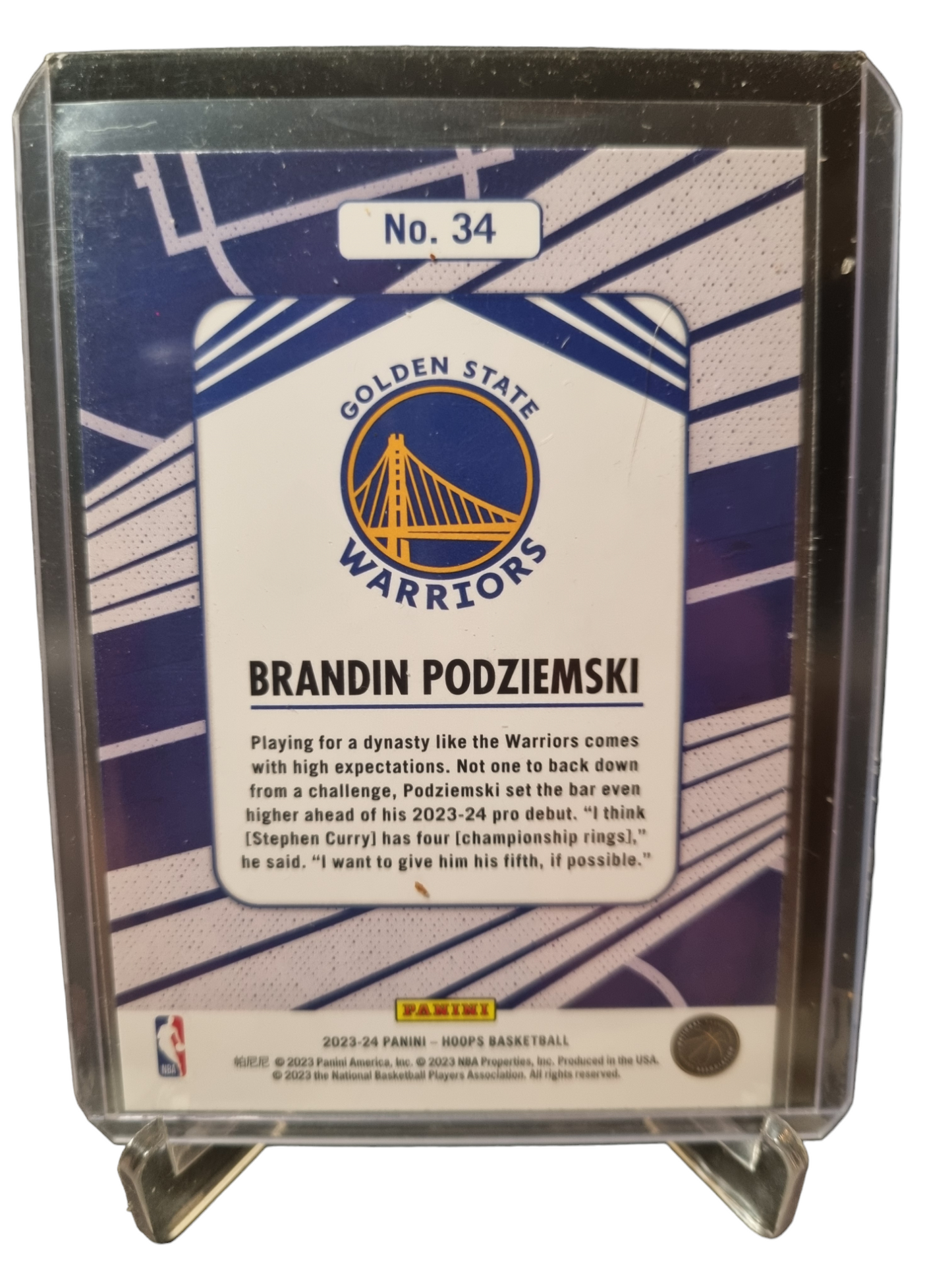 2023-24 Panini Hoops #34 Brandin Podziemski Rookie Card We Got Next