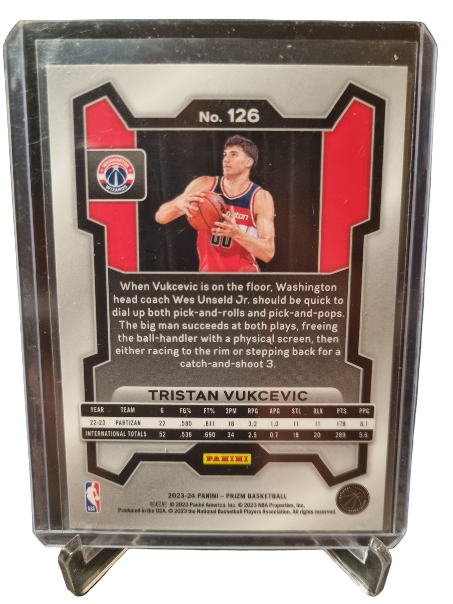 2023-24 Panini Prizm #126 Tristan Vukcevic Rookie Card