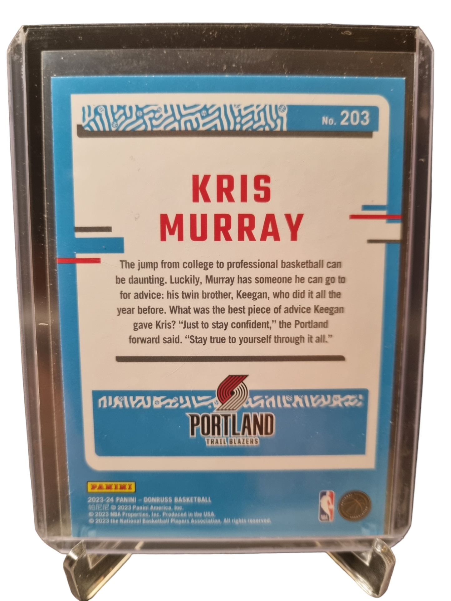 2023-24 Panini Donruss #203 Kris Murray Rookie Card Rated Rookie