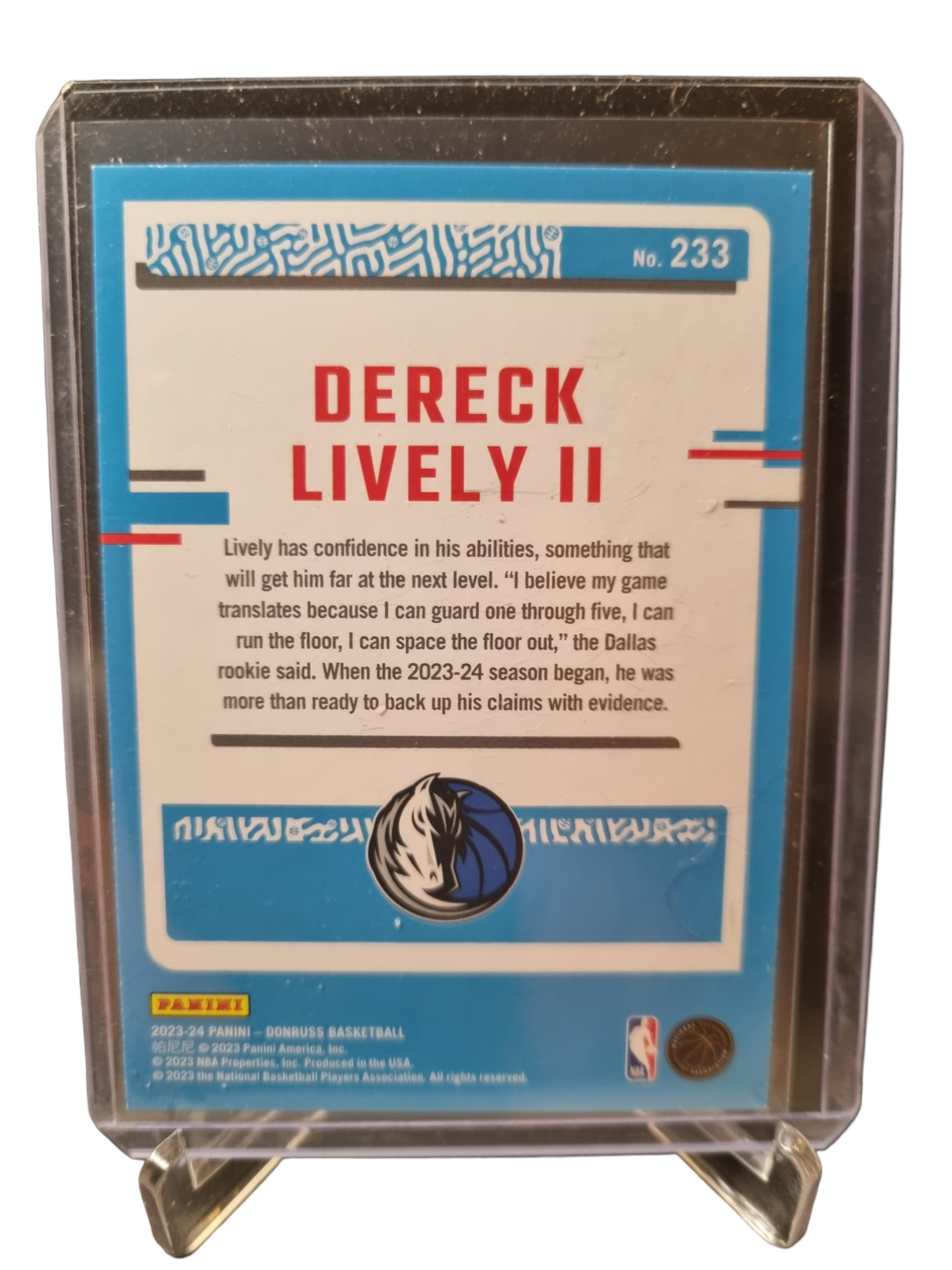 2023-24 Panini Donruss #233 Dereck Lively II Rookie Card Rated Rookie