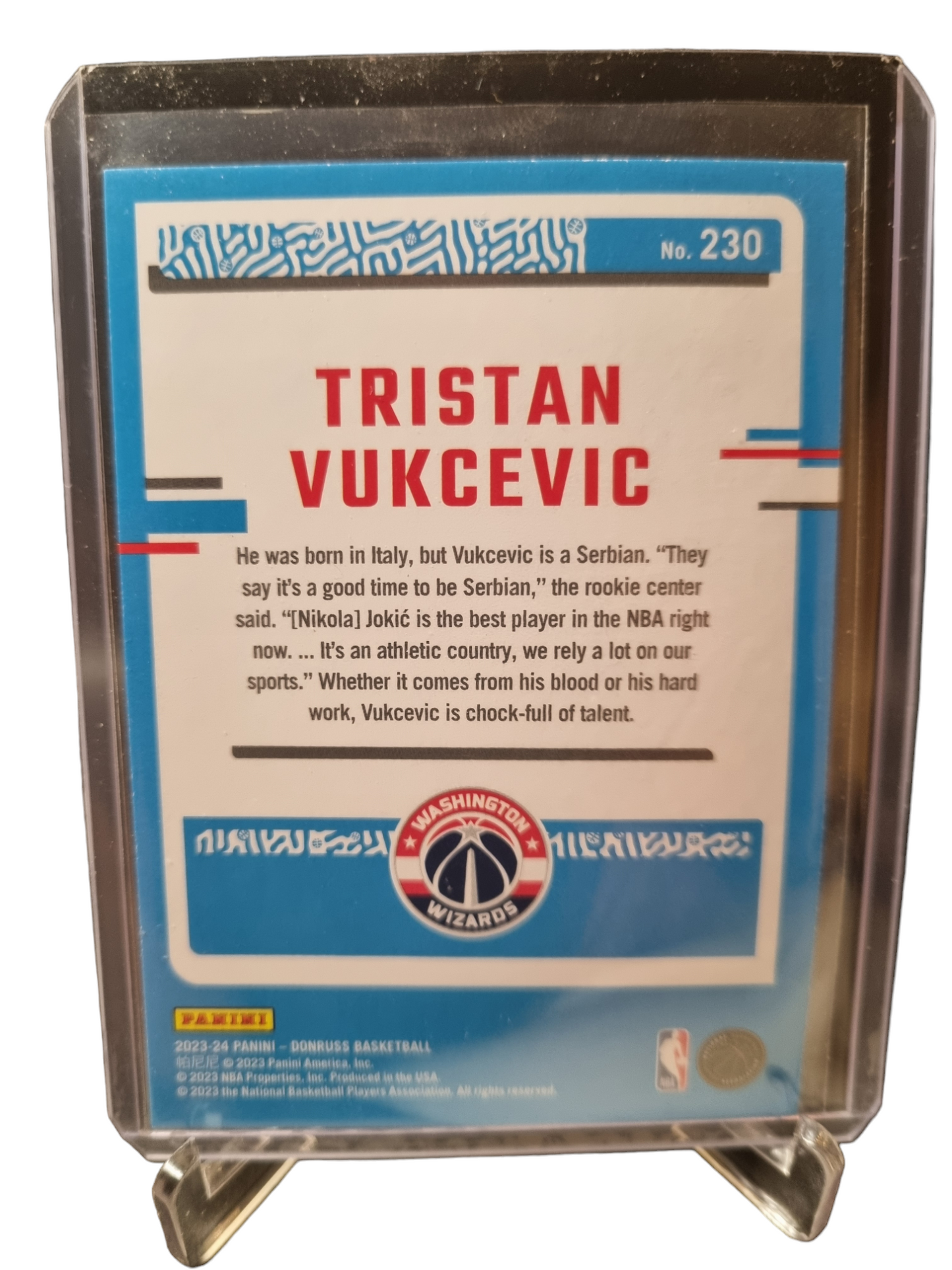 2023-24 Panini Donruss #230 Tristan Vukcevic Rookie Card Rated Rookie