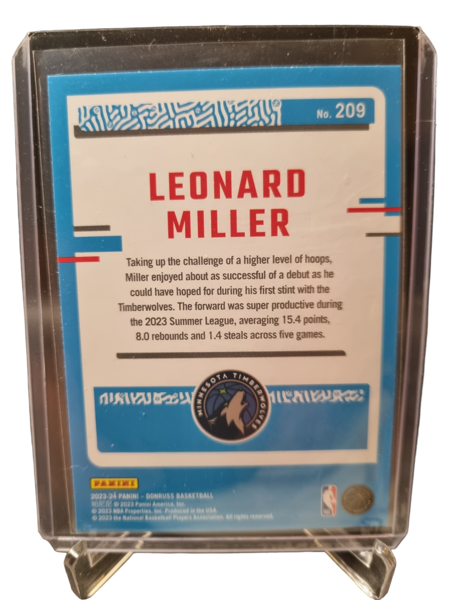 2023-24 Panini Donruss #209 Leonard Miller Rookie Card Rated Rookie