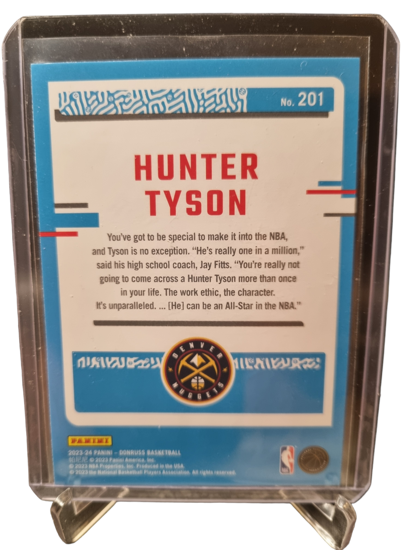 2023-24 Panini Donruss #201 Hunter Tyson Rookie Card Rated Rookie