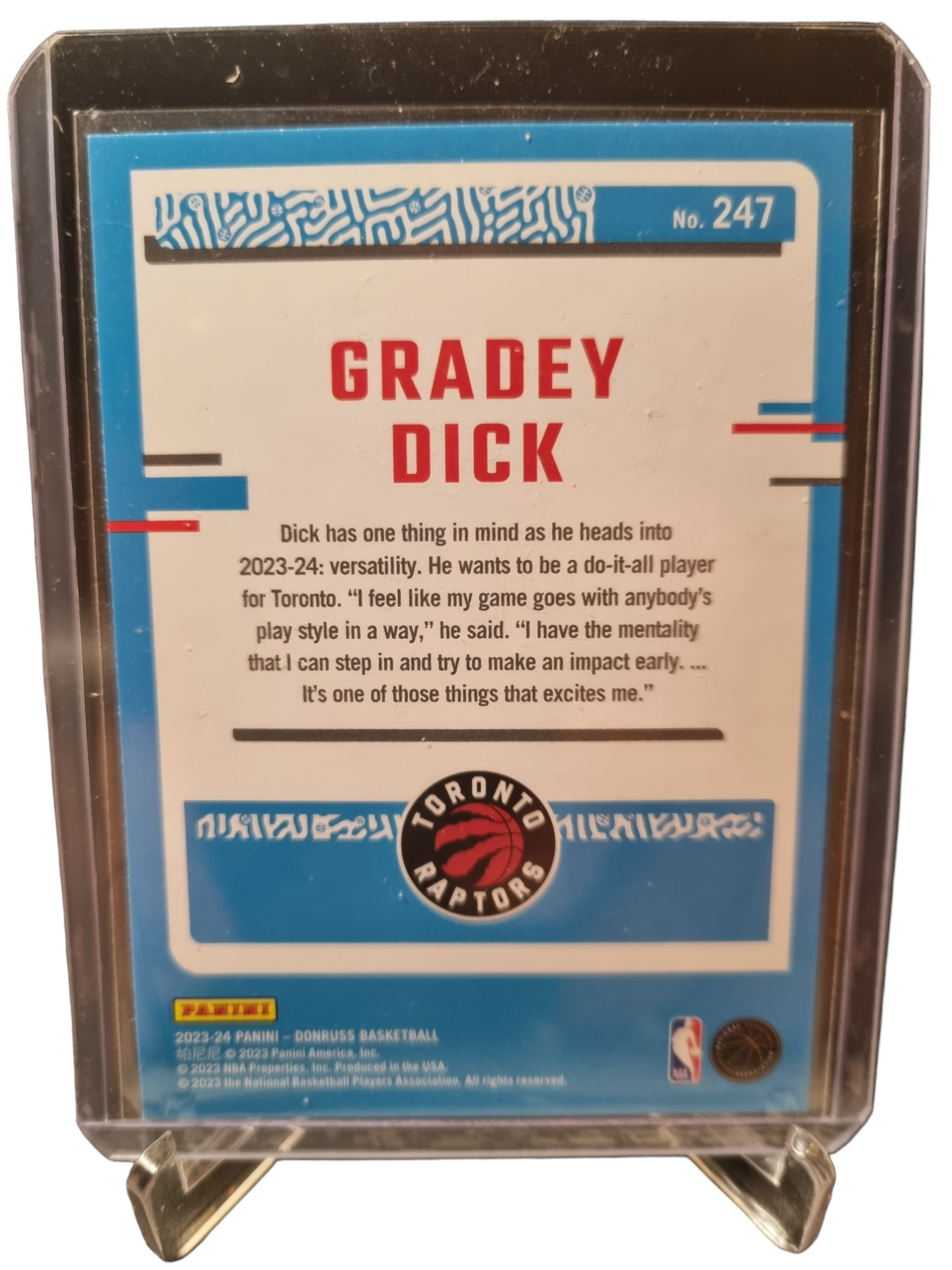 2023-24 Panini Donruss #247 Gradey Dick Rookie Rated Rookie