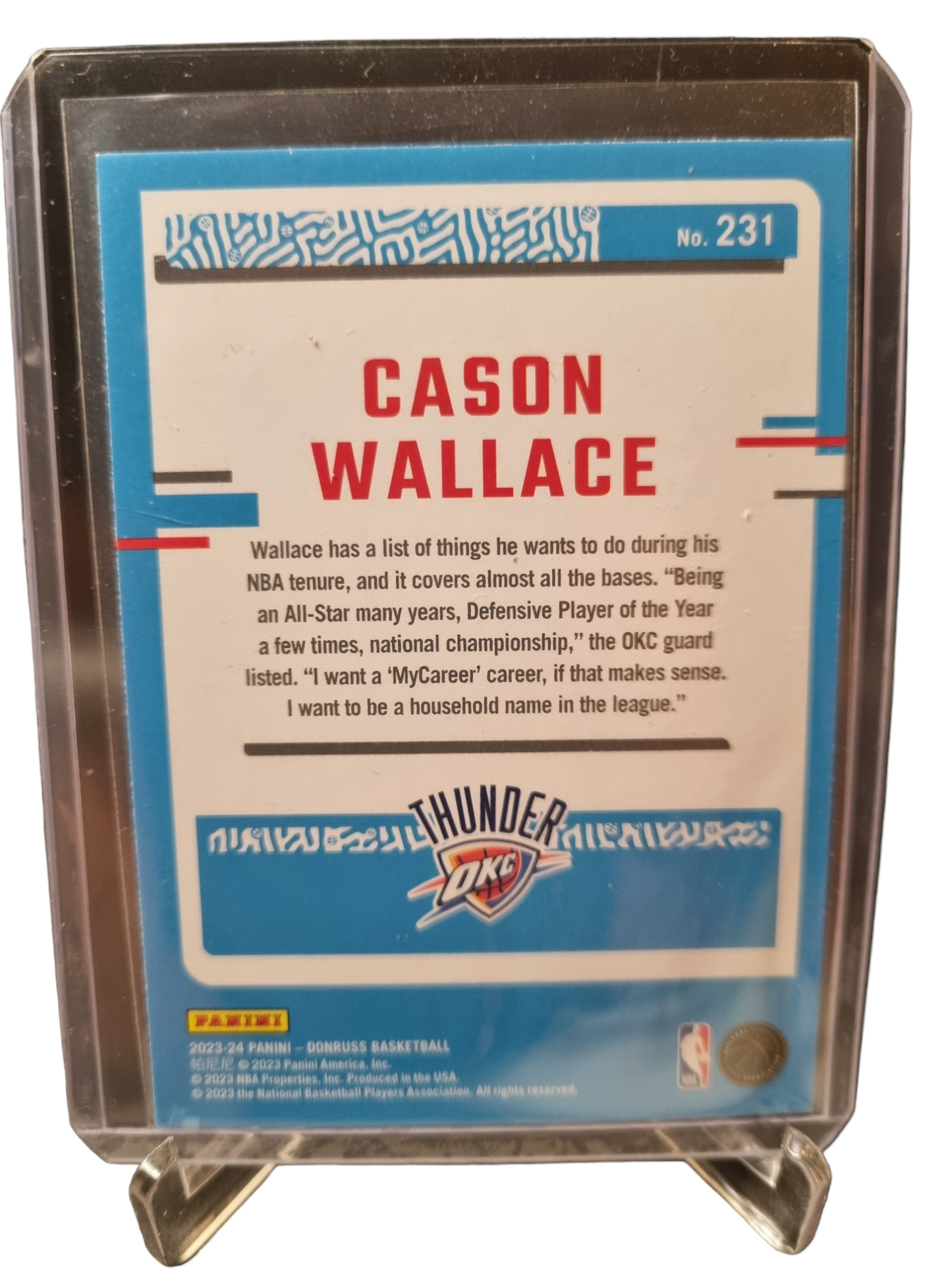 2023-24 Panini Donruss #231 Cason Wallace Rookie Card Rated Rookie