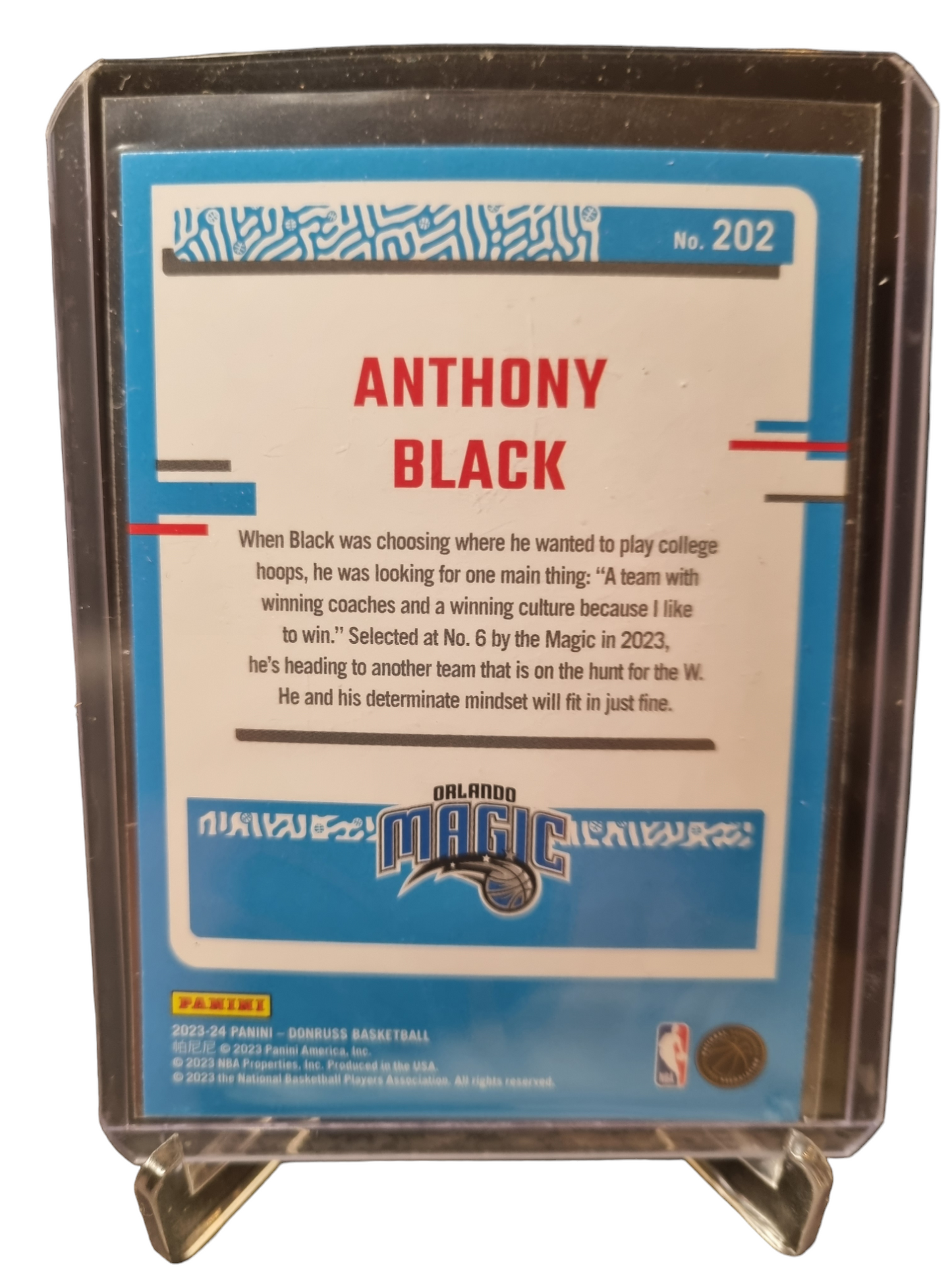 2023-24 Panini Donruss #202 Anthony Black Rookie Card Rated Rookie