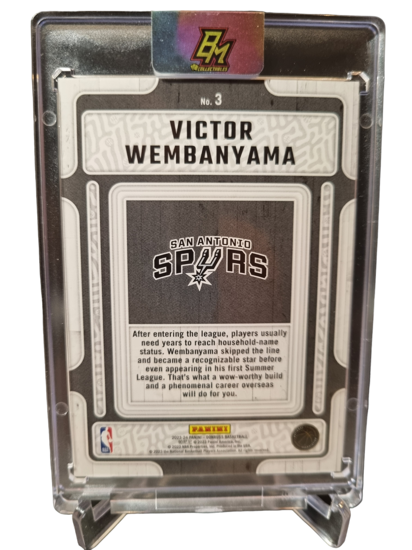 2023-24 Donruss #3 Victor Wembanyama Rookie Card Hardwood Masters Silver Laser Holo SSP Numbered 18/99
