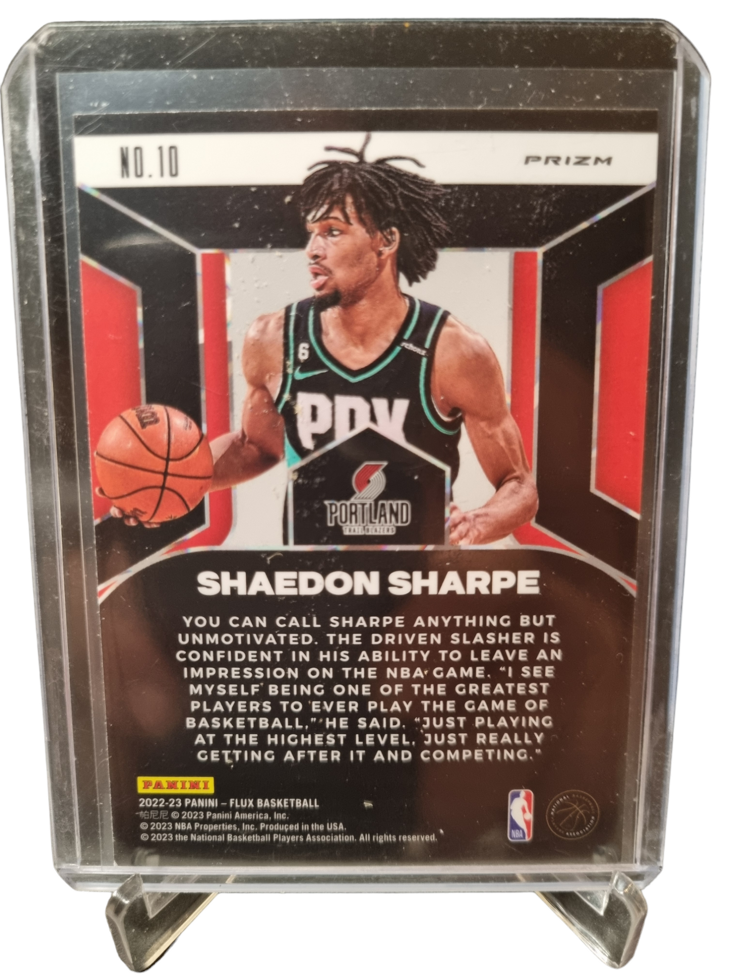 2022-23 Panini Flux #10 Shaedon Sharpe Rookie Card Influx Silver Prizm