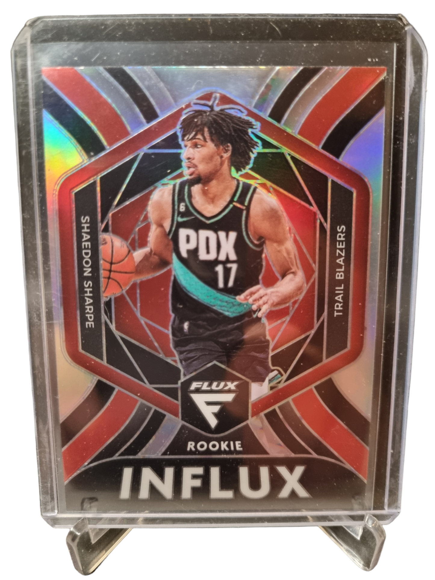 2022-23 Panini Flux #10 Shaedon Sharpe Rookie Card Influx Silver Prizm