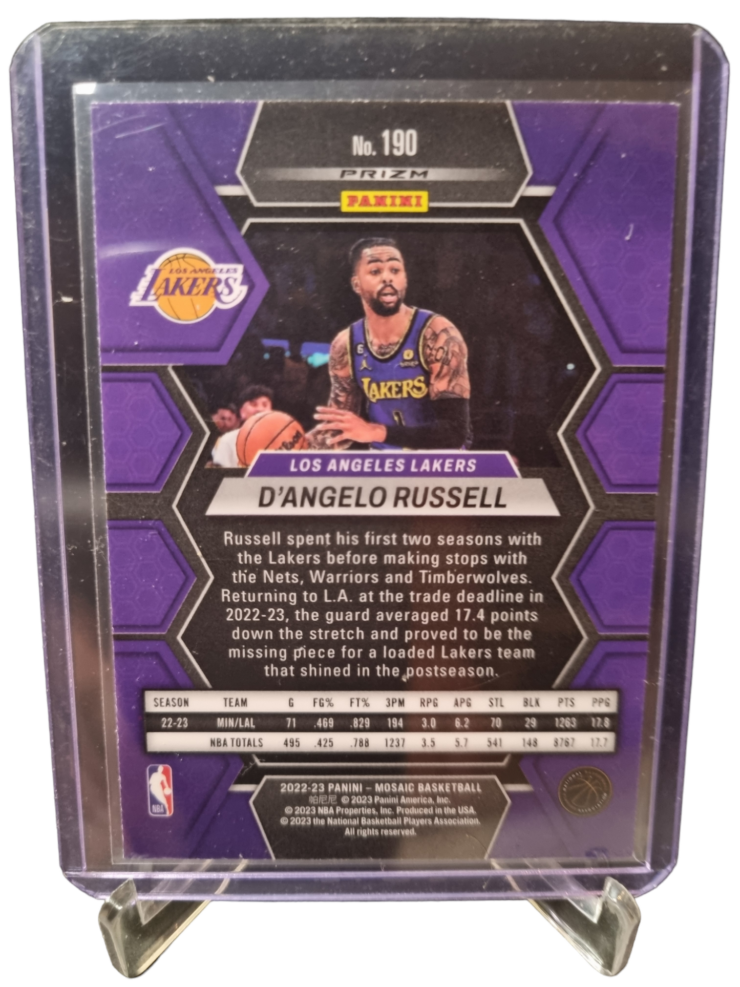 2022-23 Panini Mosaic #190 D'Angelo Russell Fastbreak Disco Prizm