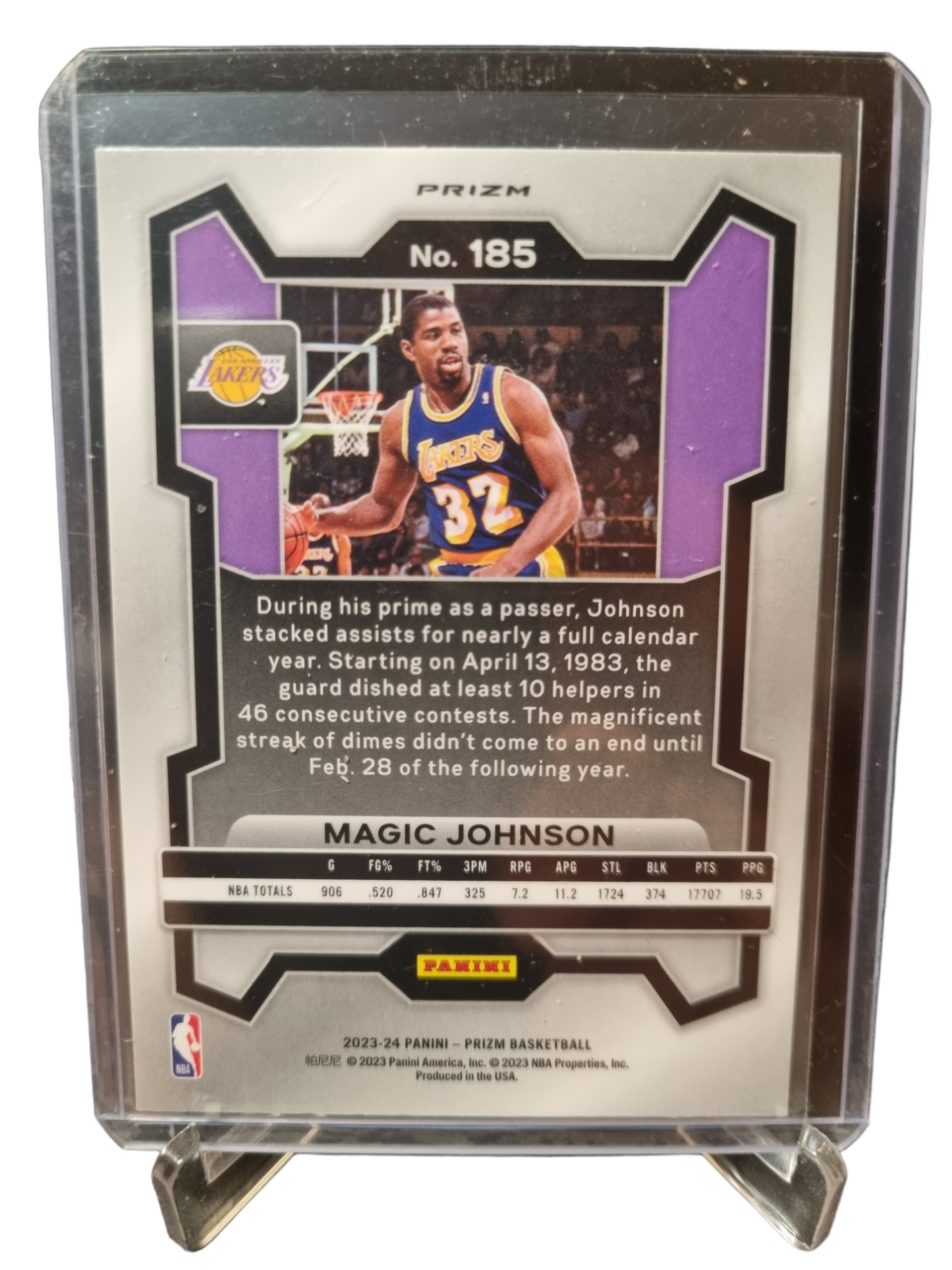 2023-24 Panini Prizm #185 Magic Johnson Red Wave Prizm