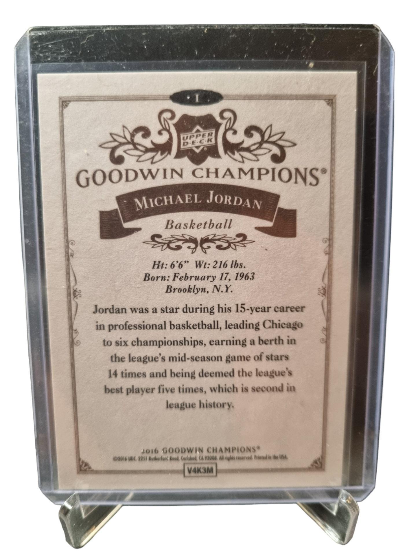 2016 Upper Deck #1 Michael Jordan Goodwin Champions