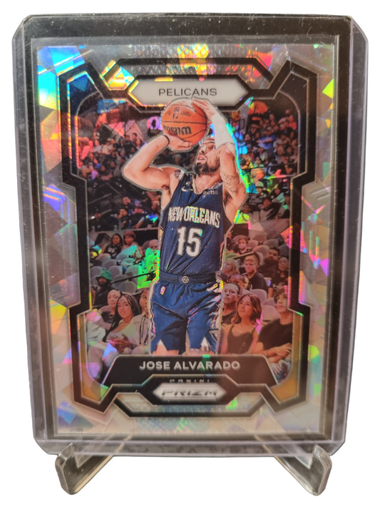 2023-24 Panini Prizm #244 Jose Alvarado Cracked Ice Silver Prizm