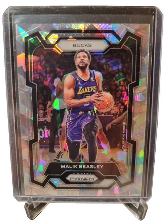 2023-24 Panini Prizm #237 Malik Beasley Cracked Ice Silver Prizm