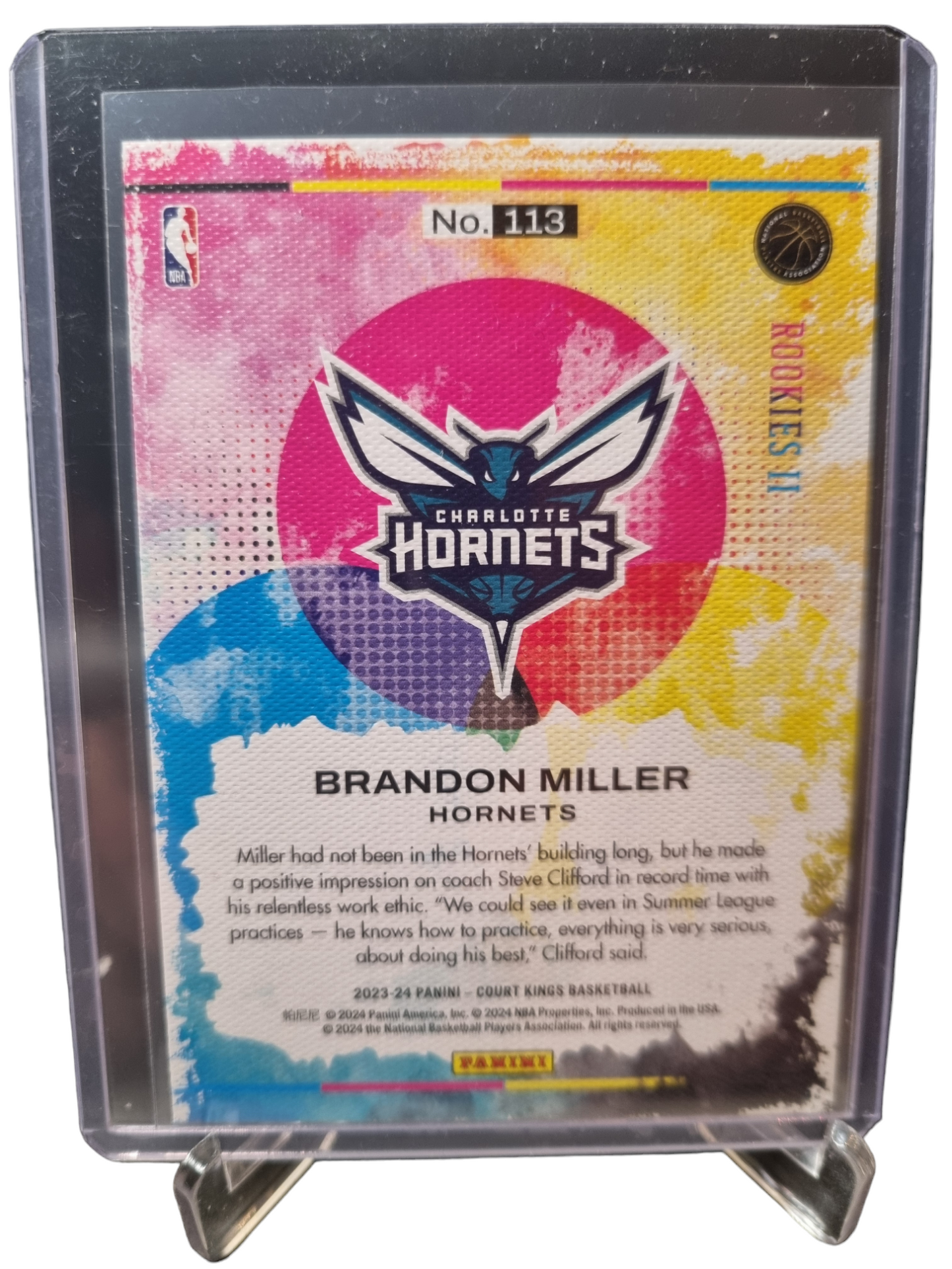 2023-24 Panini Court Kings #113 Brandon Miller Rookie Card Rookies II