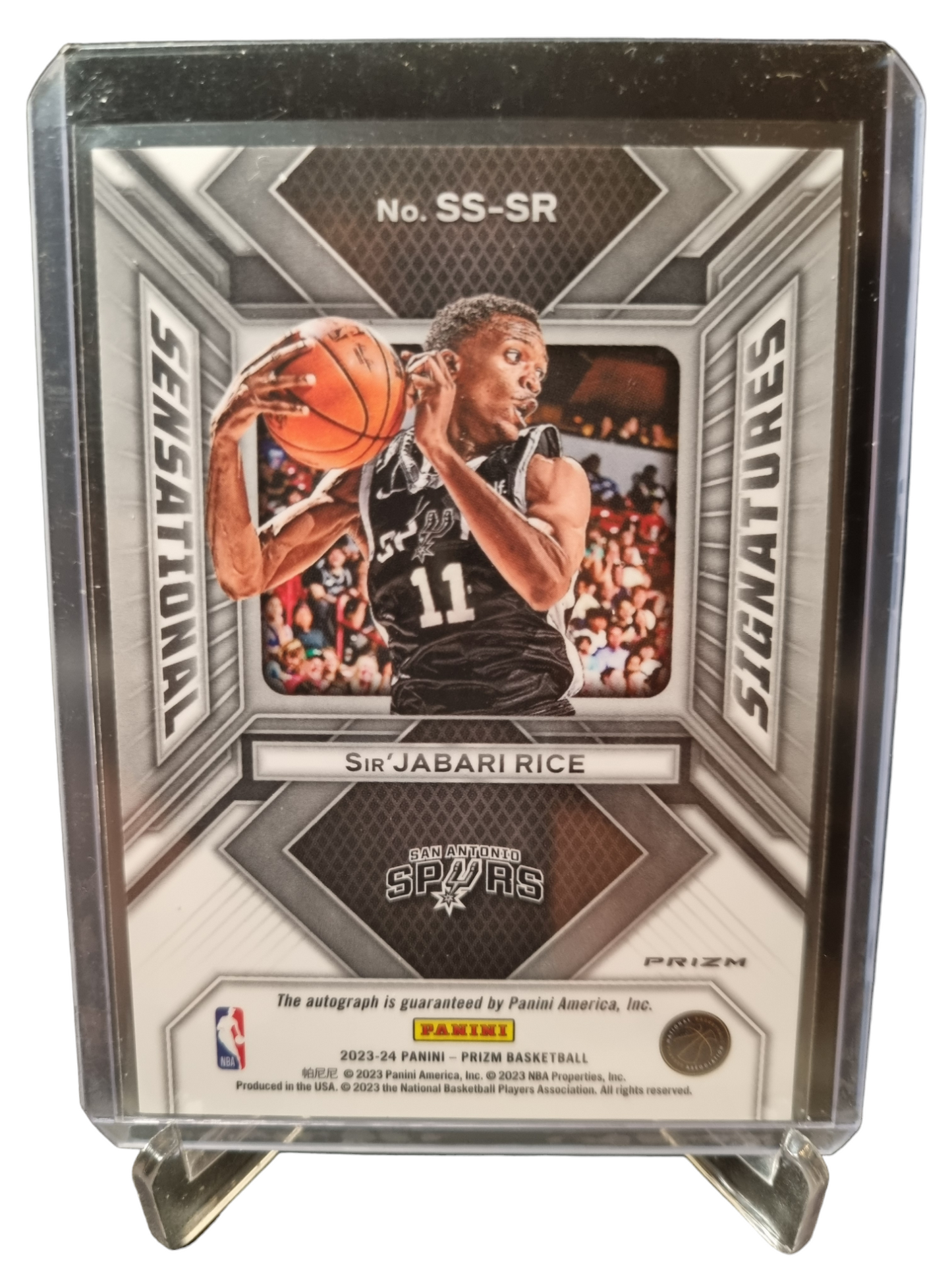 2023-24 Panini Prizm #SS-SR Sir'Jabari Rice Rookie Card Sensational Signatures Silver Prizm Autograph