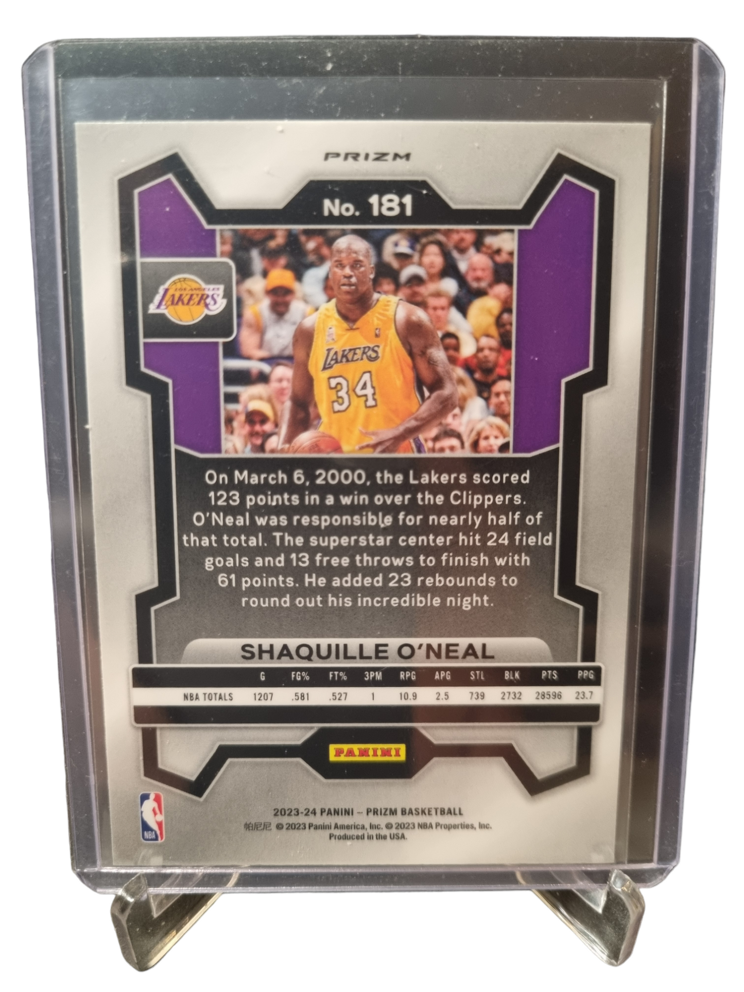 2023-24 Panni Prizm #181 Shaquille O'Neal Silver Pulsar Prizm