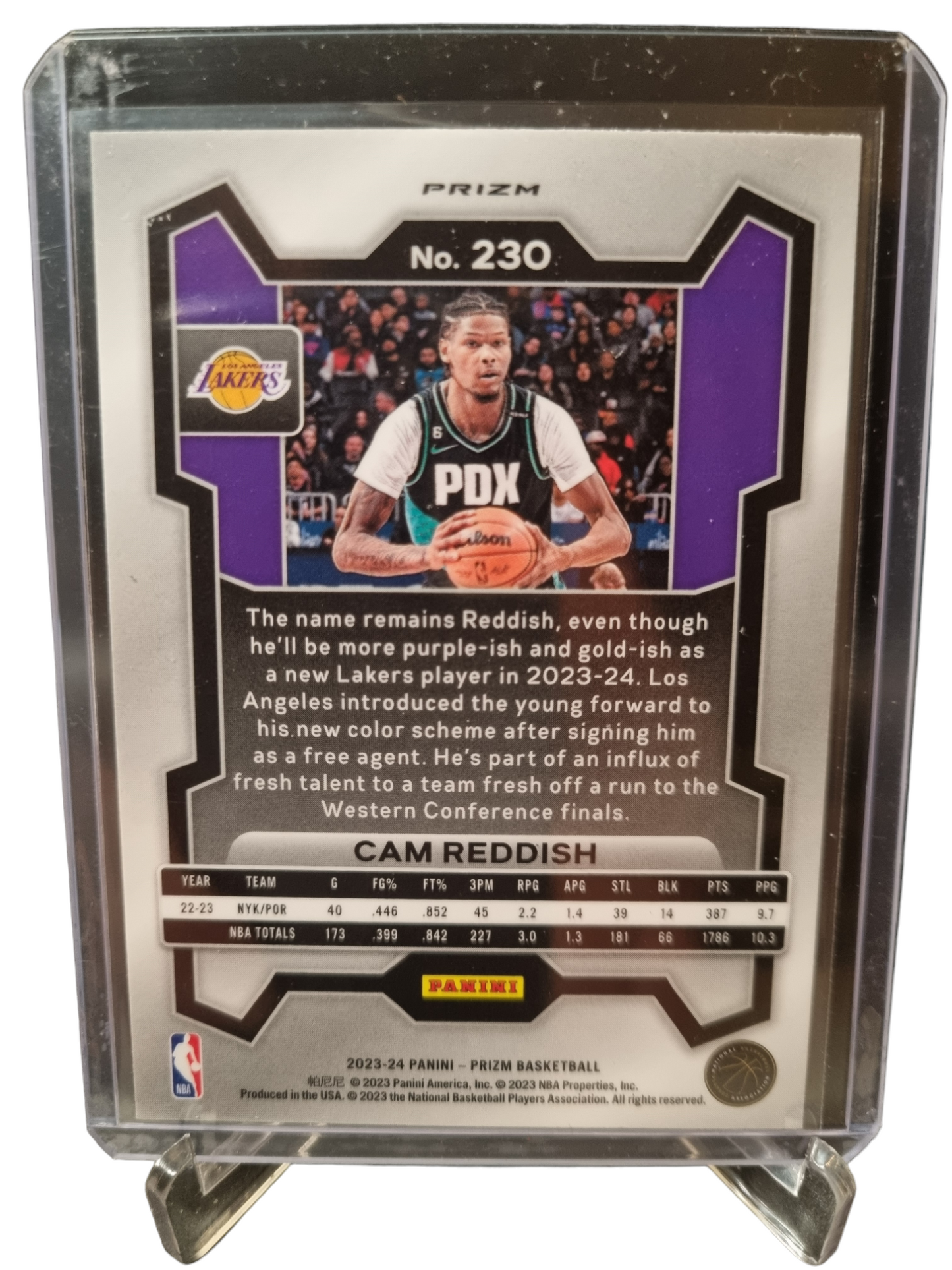 2023-24 Panini Prizm #230 Cam Reddish Silver Prizm