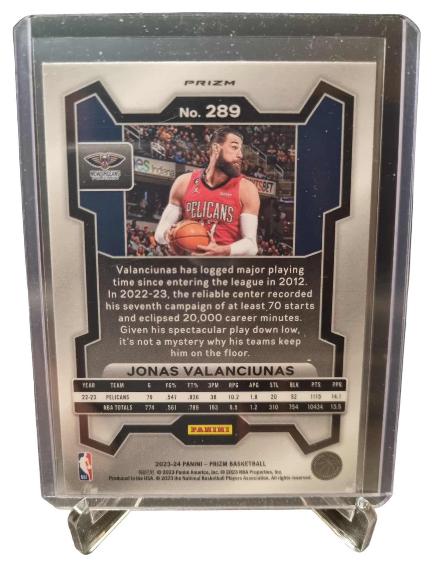 2023-24 Panini Prizm #289 Jonas Valanciunas Silver Pulsar Prizm