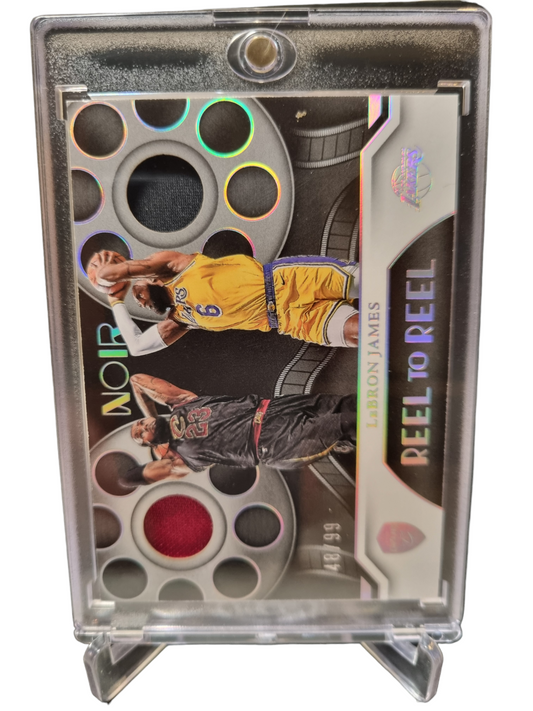 2022-23 Panini Noir #RRM-LBJ Lebron James Reel to Reel Duel Game Worn Patches 48/99