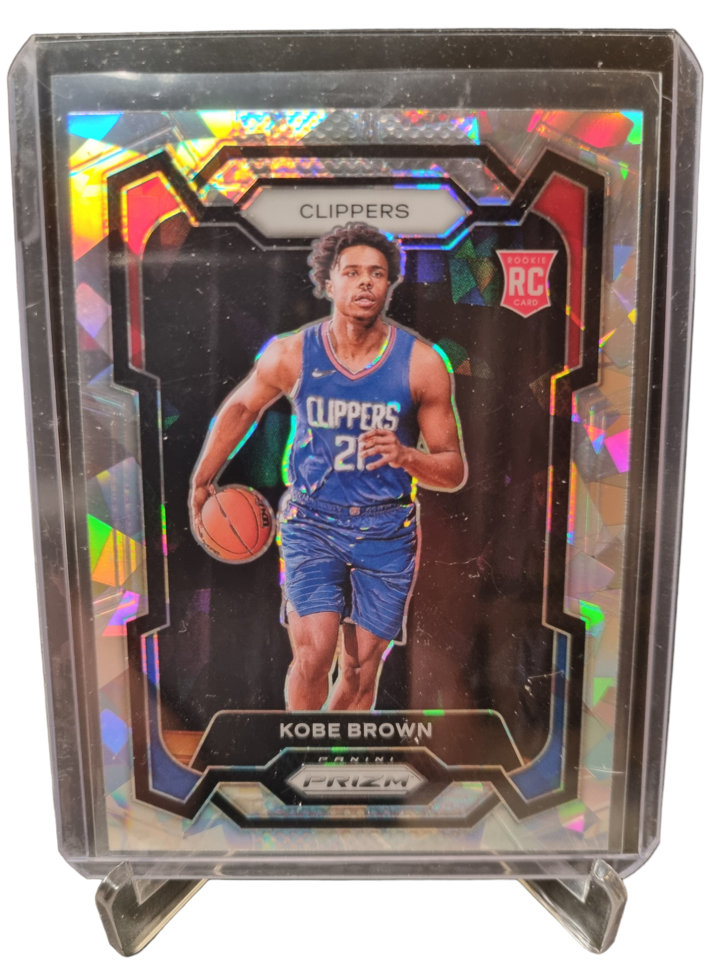 2023-24 Panini Prizm #144 Kobe Brown Rookie Card Silver Cracked Ice Prizm