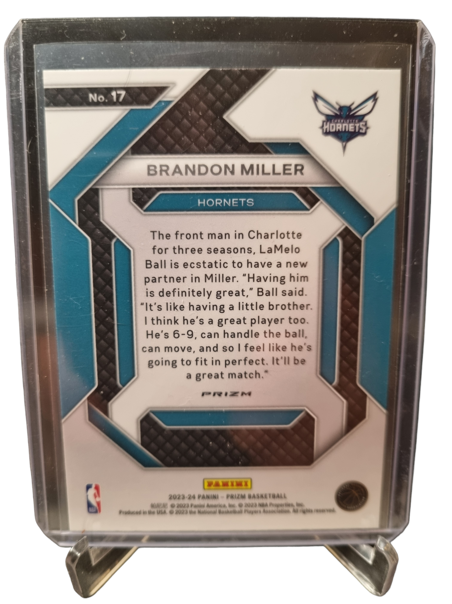 2023-24 Panini Prizm #17 Brandon Miller Rookie Card Emergent Silver