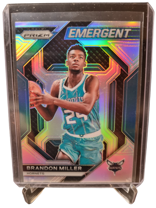 2023-24 Panini Prizm #17 Brandon Miller Rookie Card Emergent Silver