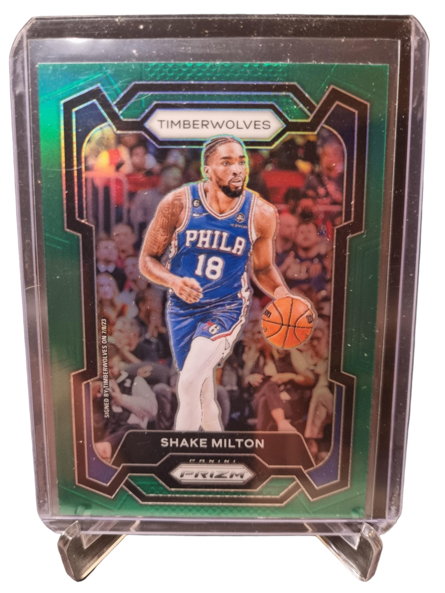 2023-24 Panini Prizm #215 Shake Milton Green Prizm