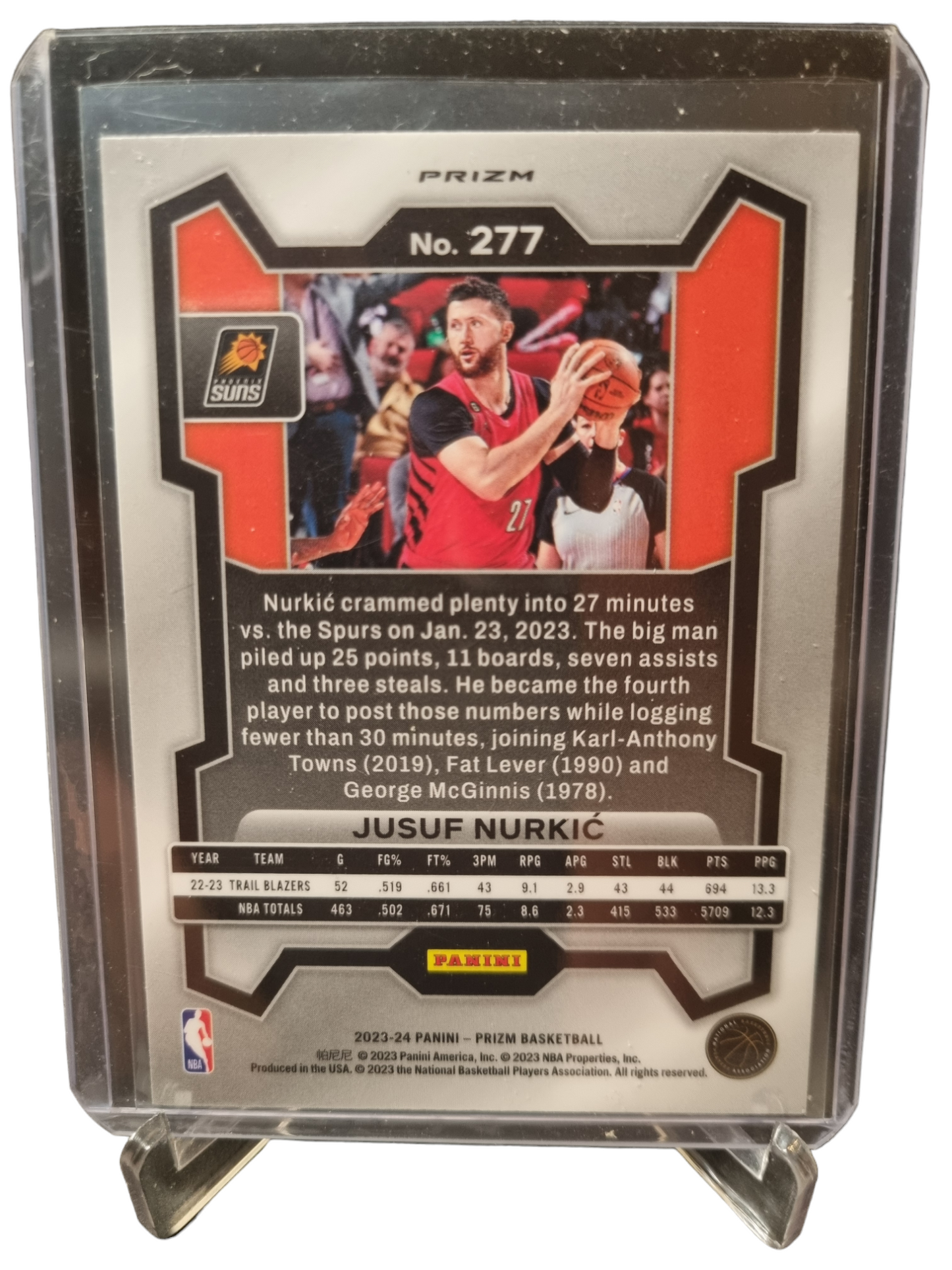 2023-24 Panini Prizm #277 Jusuf Nurkic Silver Cracked Ice Prizm