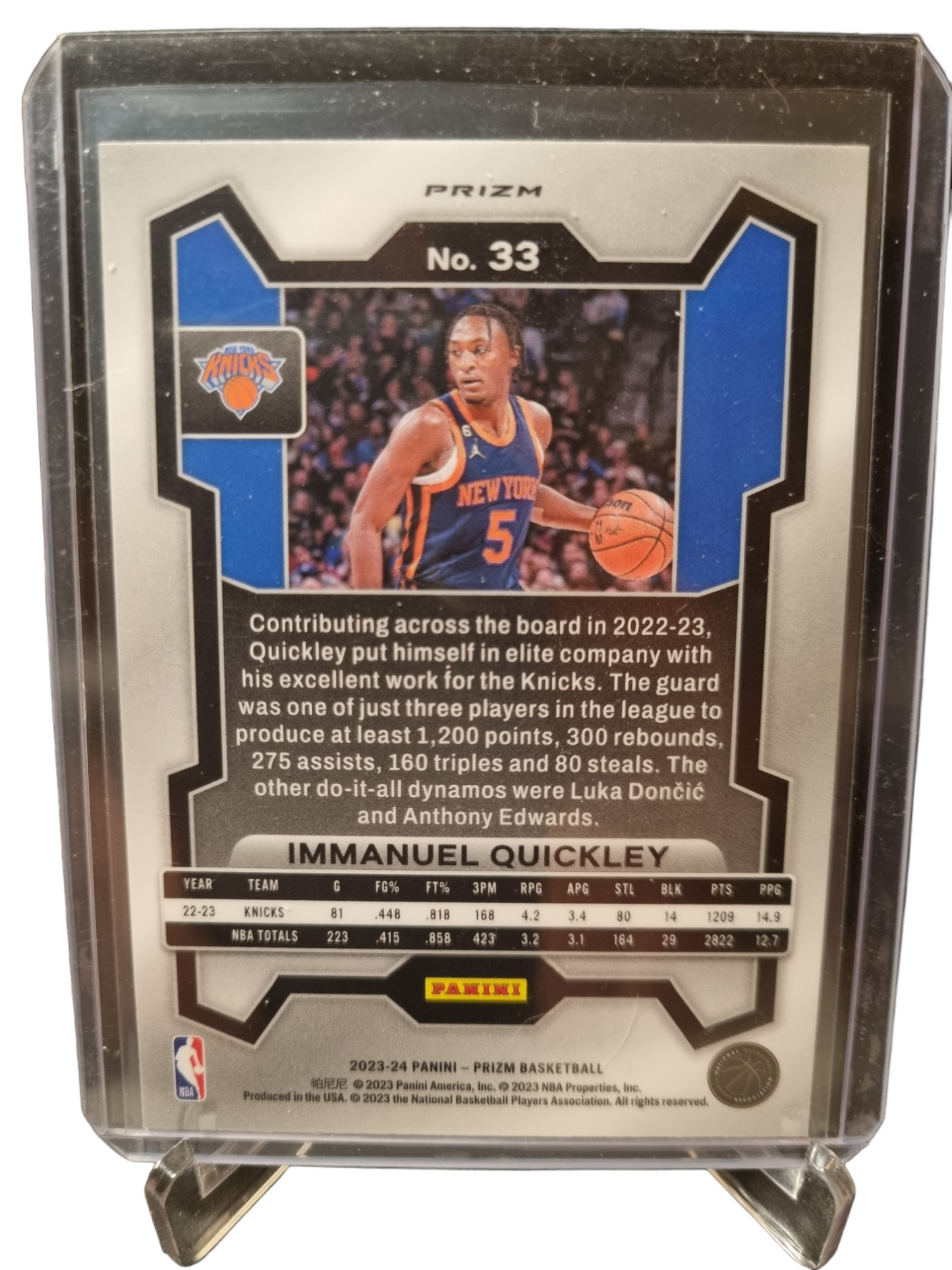 2023-24 Panini Prizm #33 Immanuel Quickley Silver Prizm