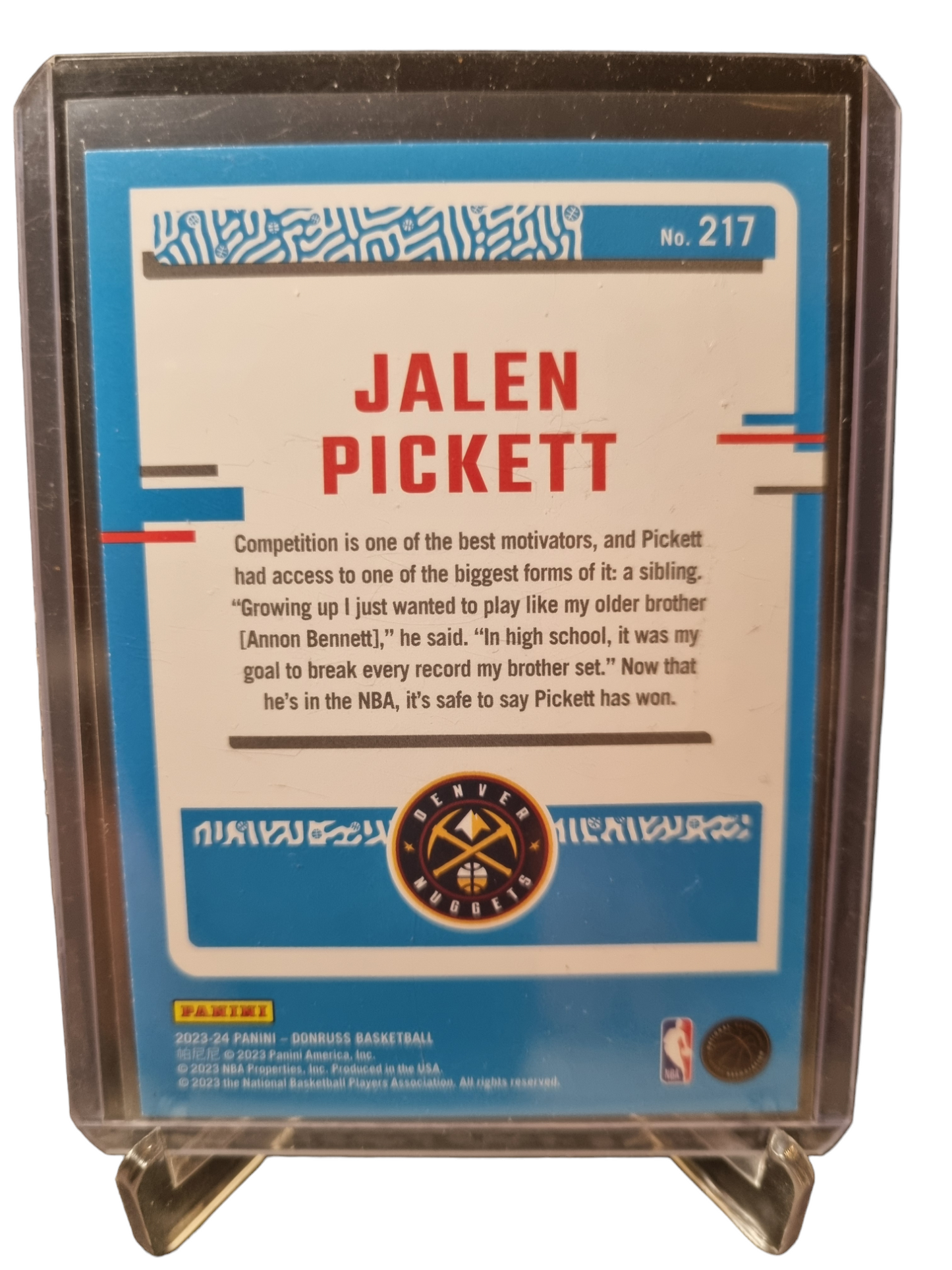 2023-24 Panini Donruss Choice #217 Jalen Pickett Rookie Card Rated Rookie