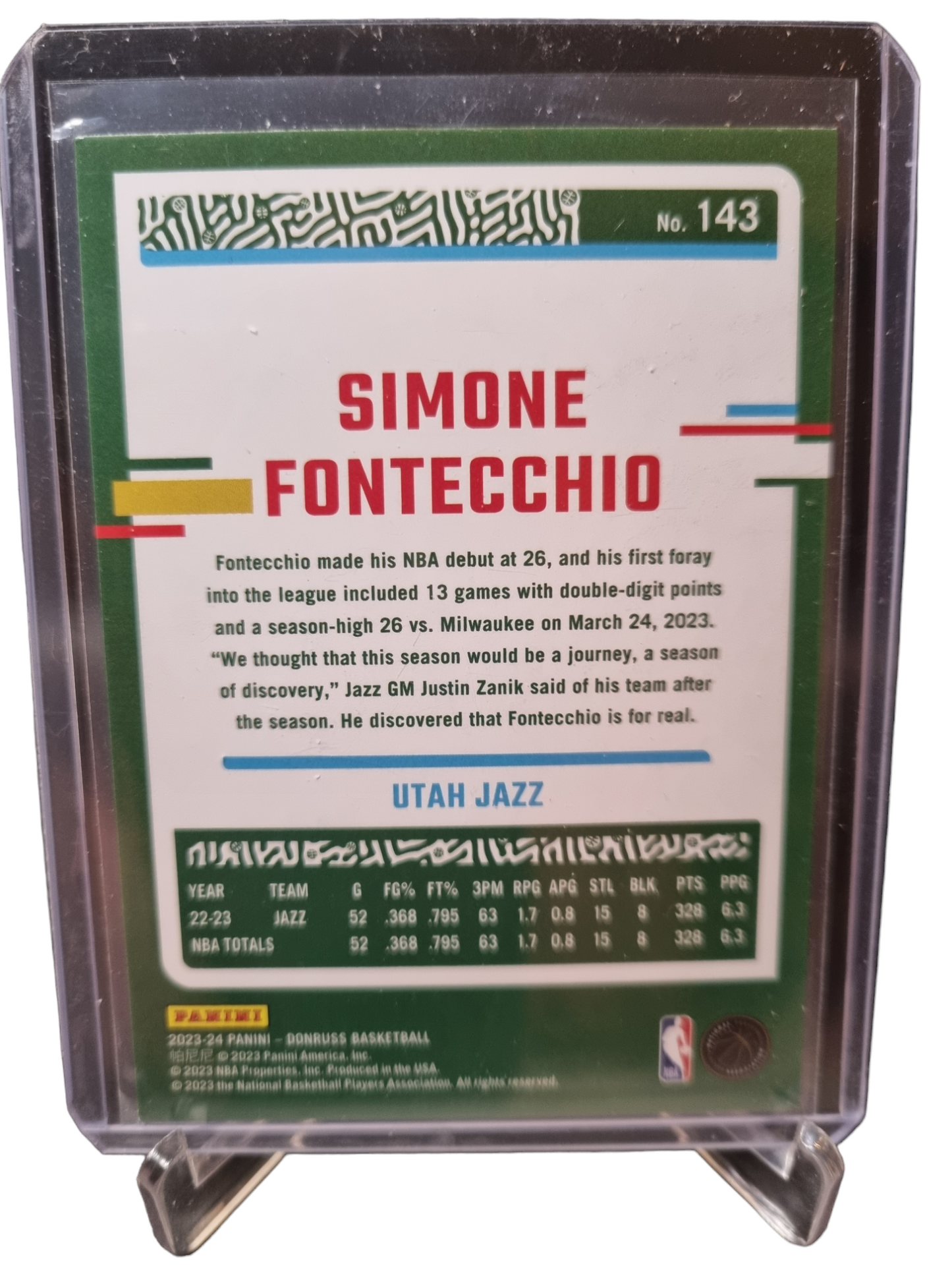 2023-24 Donruss #143 Simone Fontecchio Press Proof