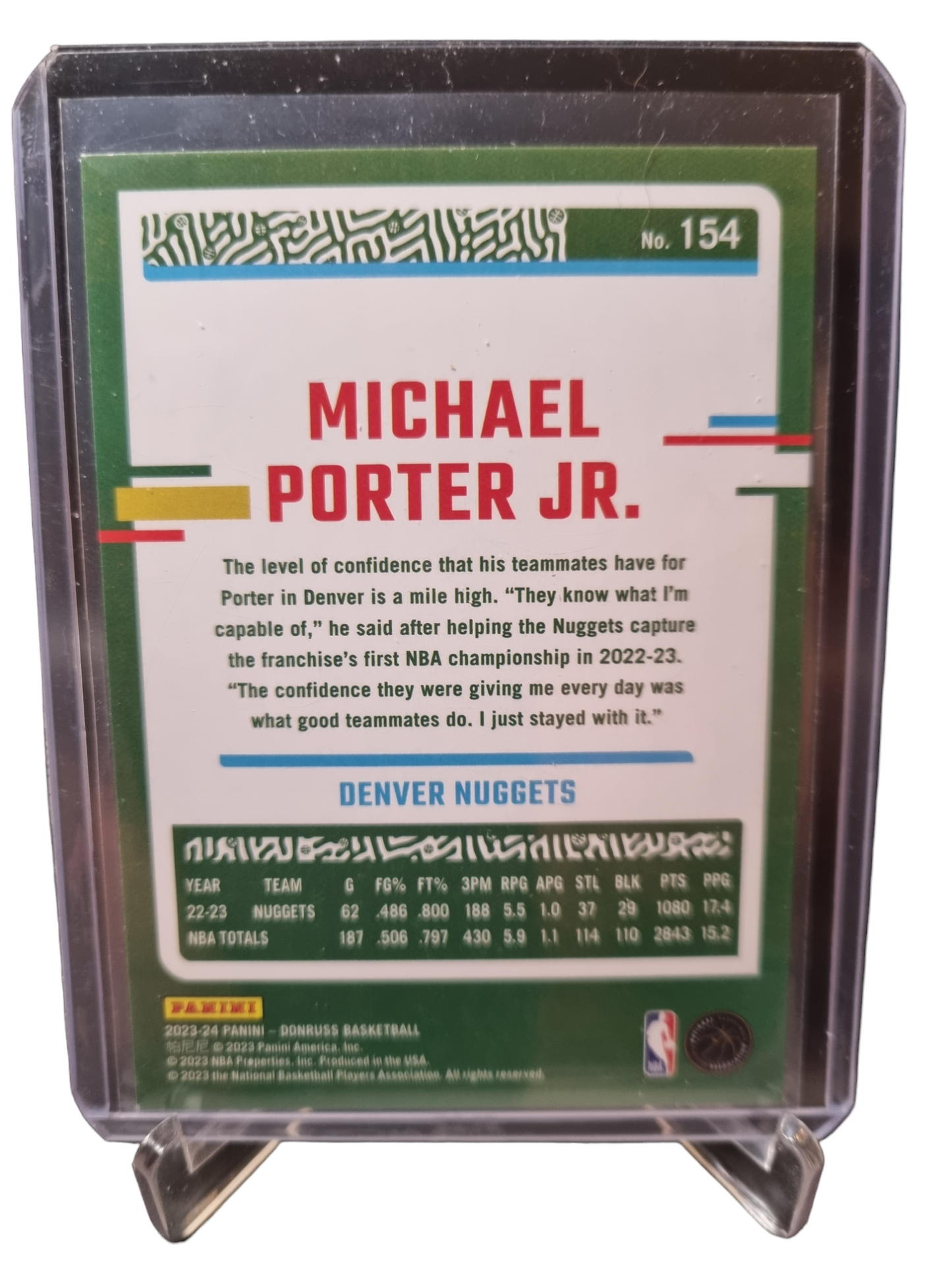 2023-24 Panini Donruss #154 Michael Porter Junior Press Proof